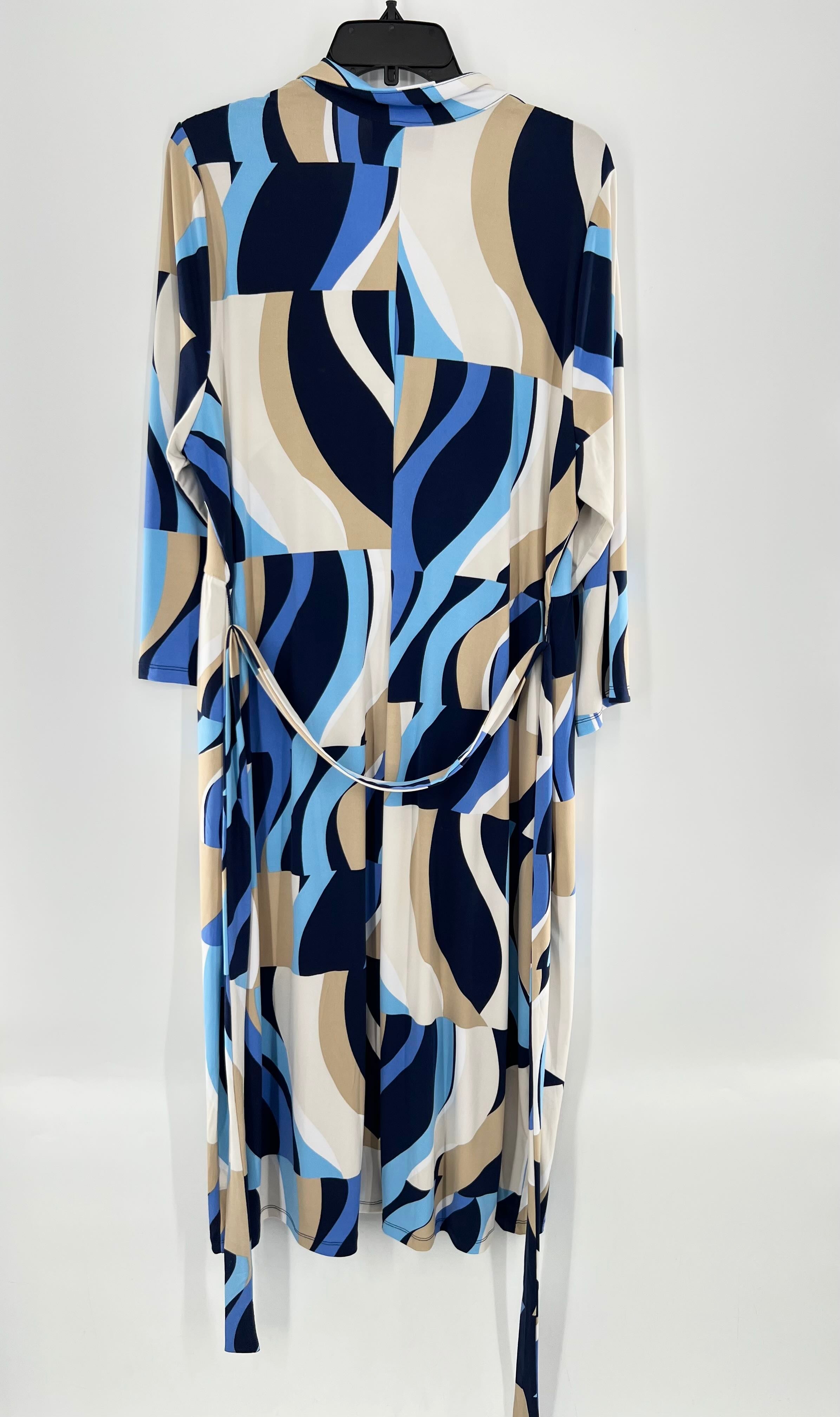 18/20 printed crossover 3/4 slv dress