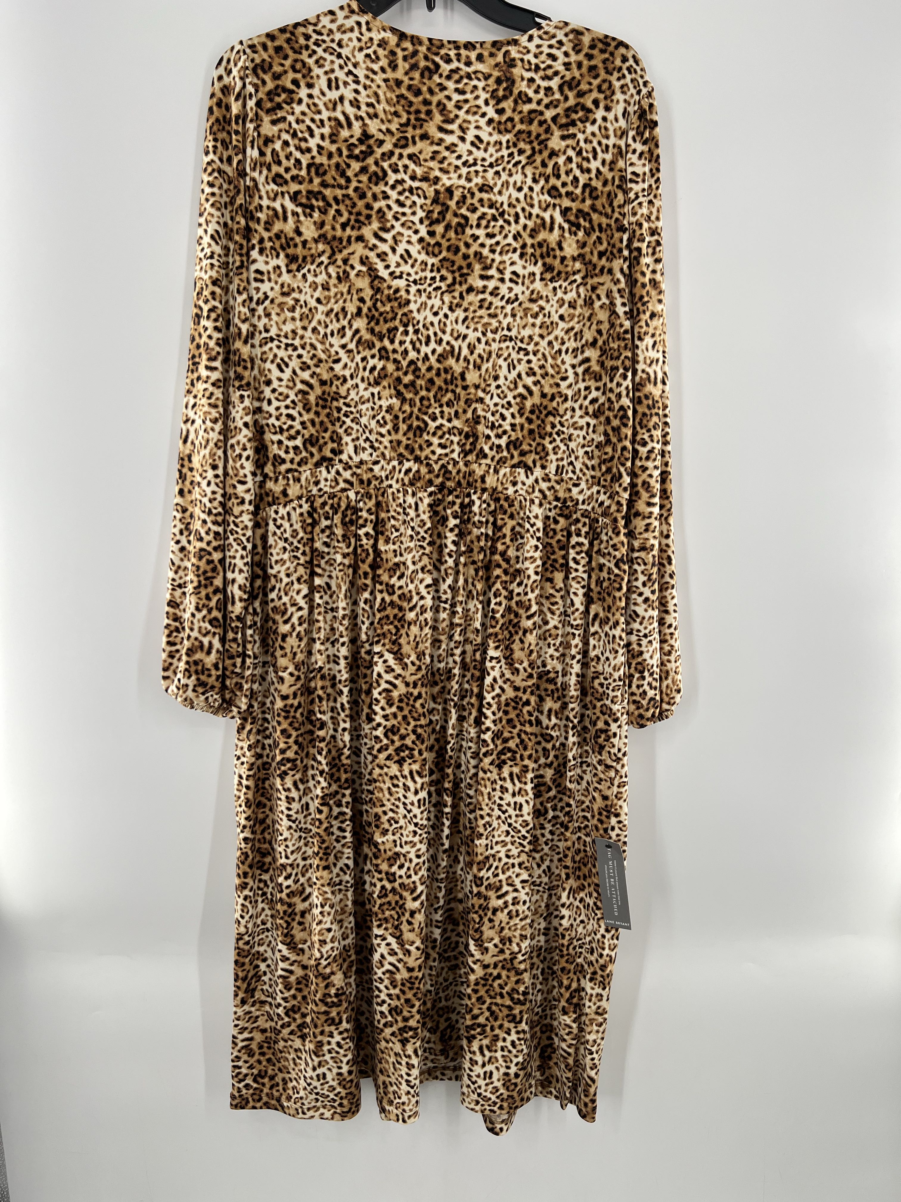 R90 18/20 animal print crossover l/s dress