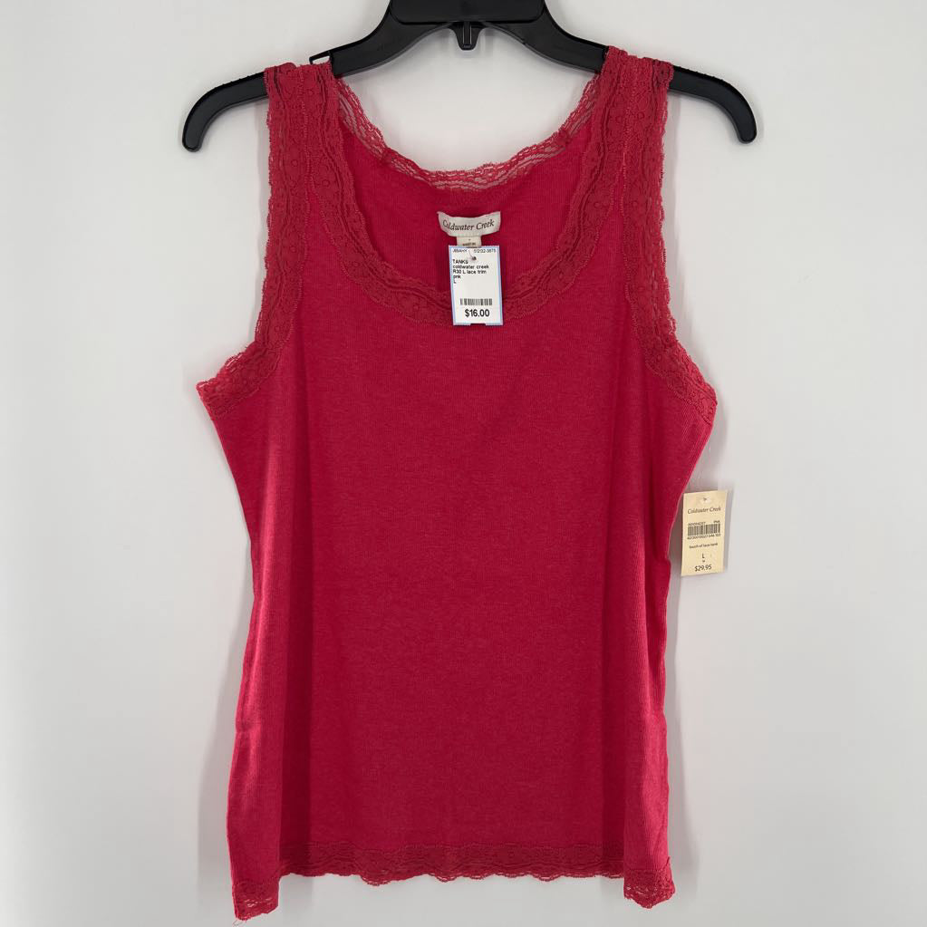 R30 L lace trim ribbed tank