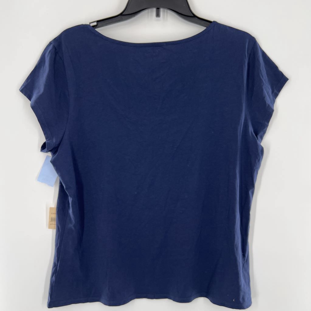 L gathered neck s/s tee