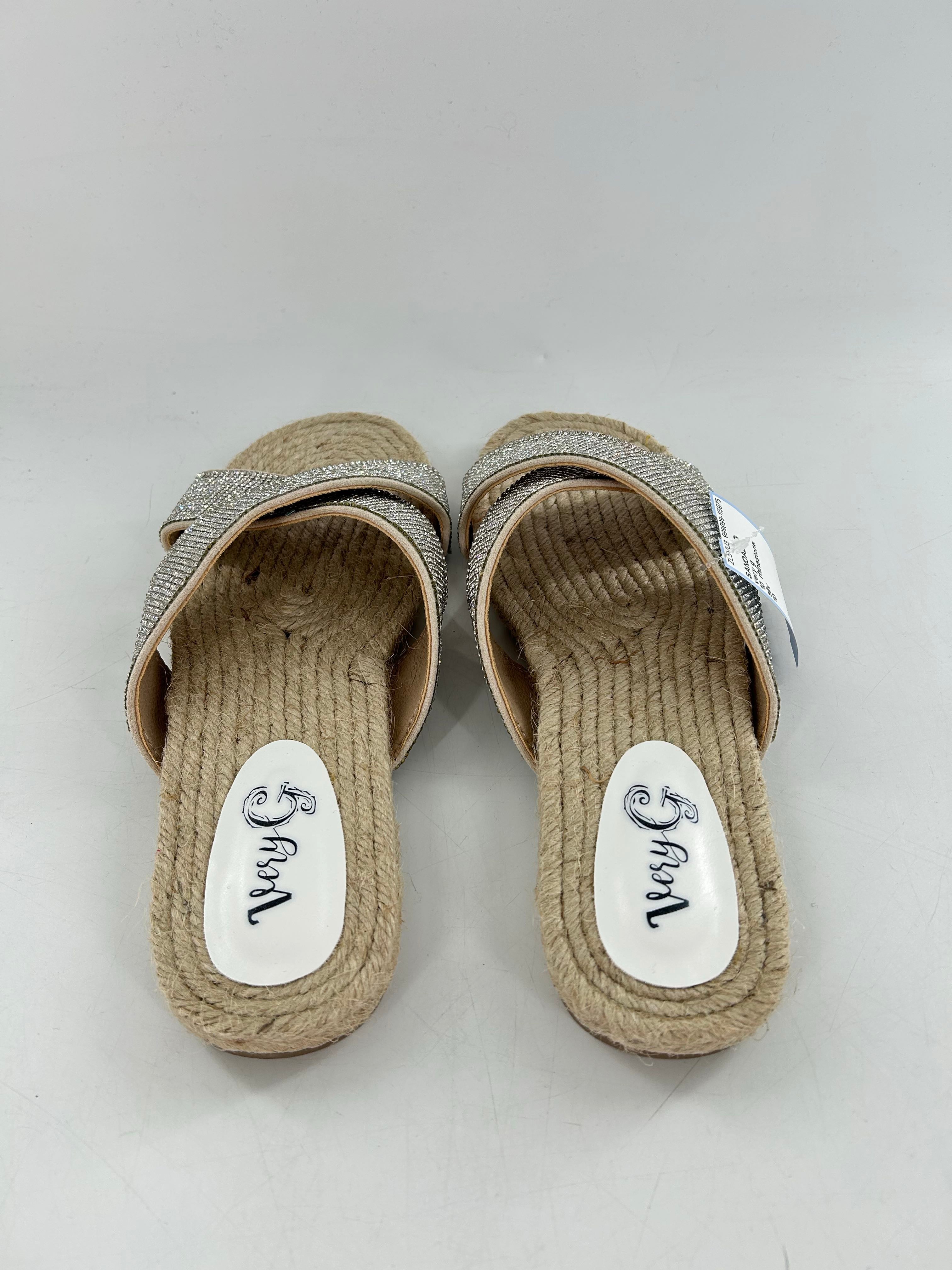 10 rhinestone criss/cross sandal