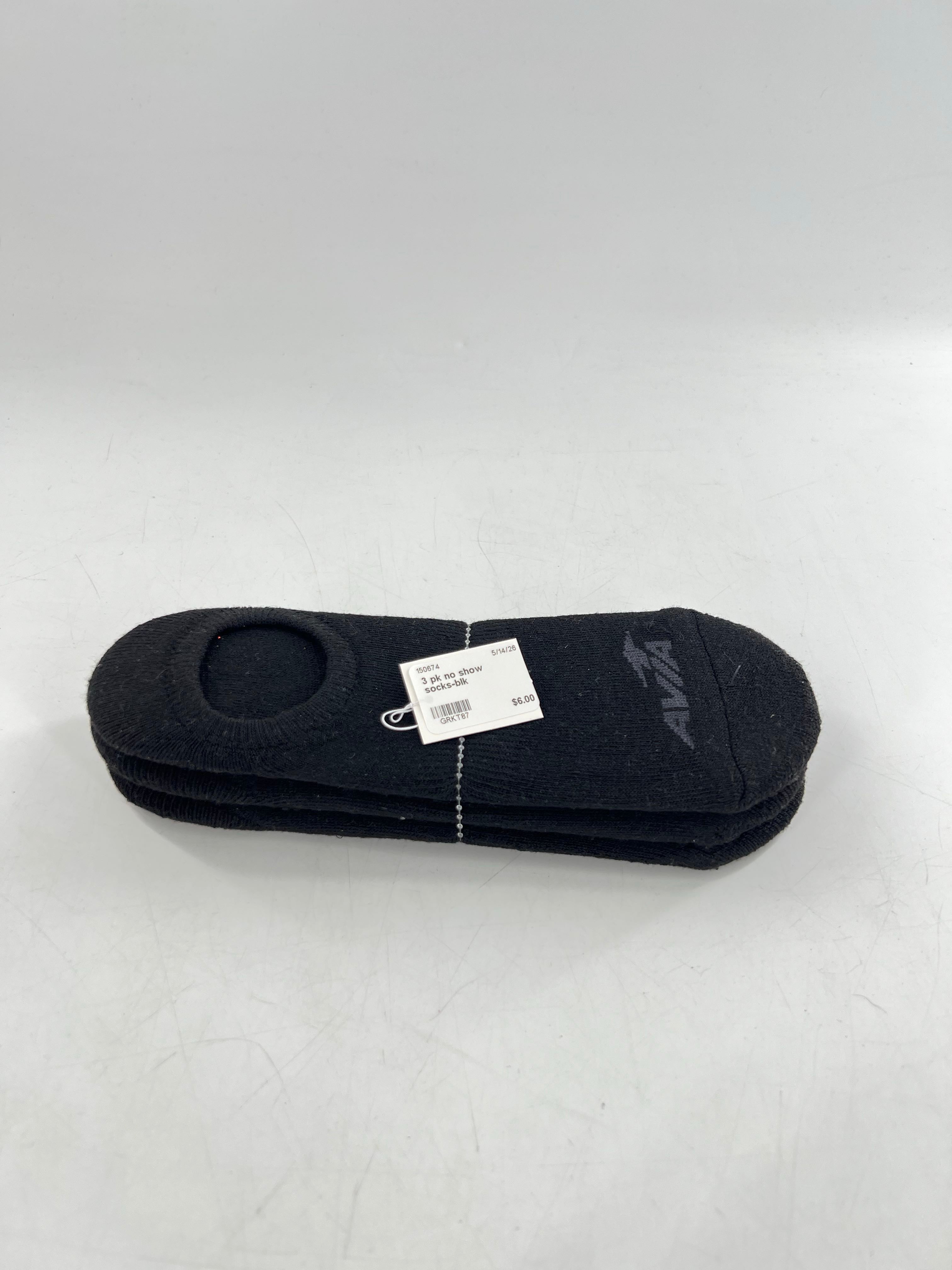 3 pk no show socks-blk