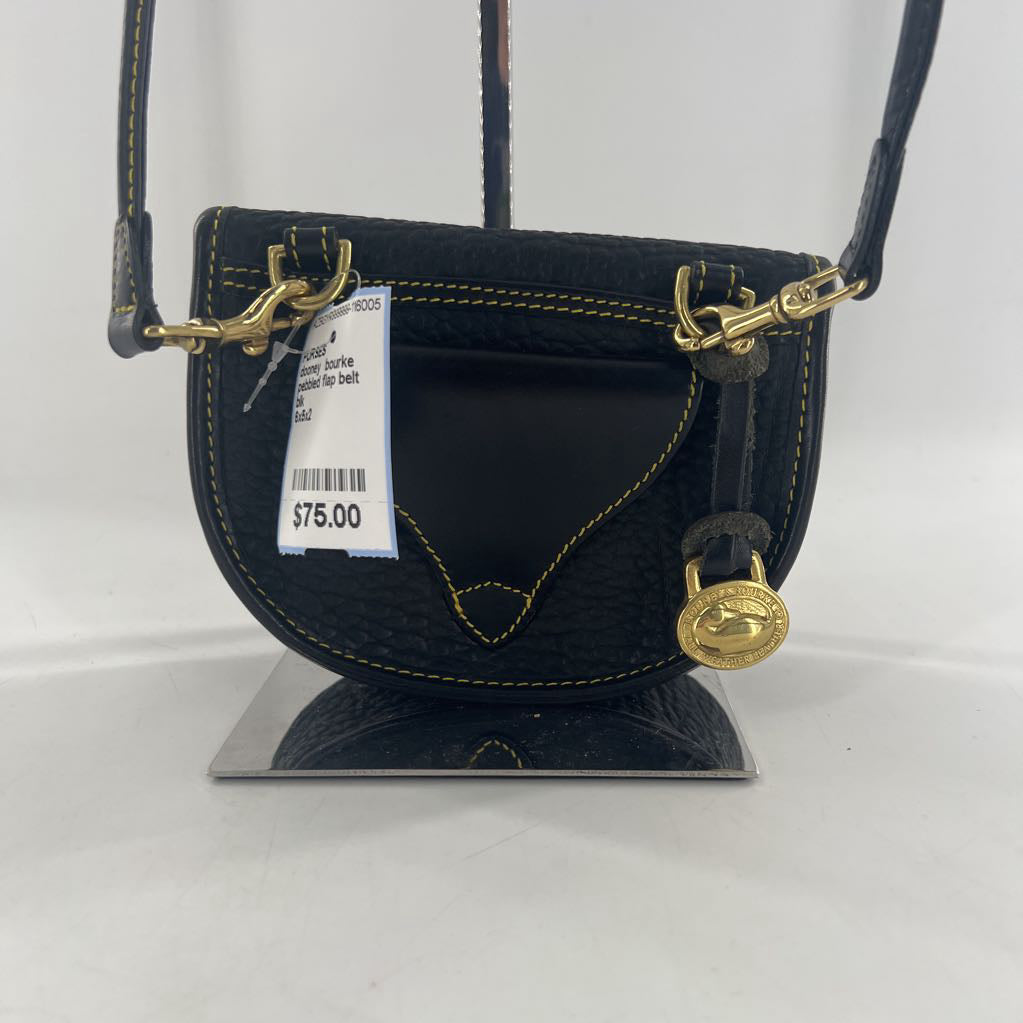 pebbled flap belt bag/crossbody