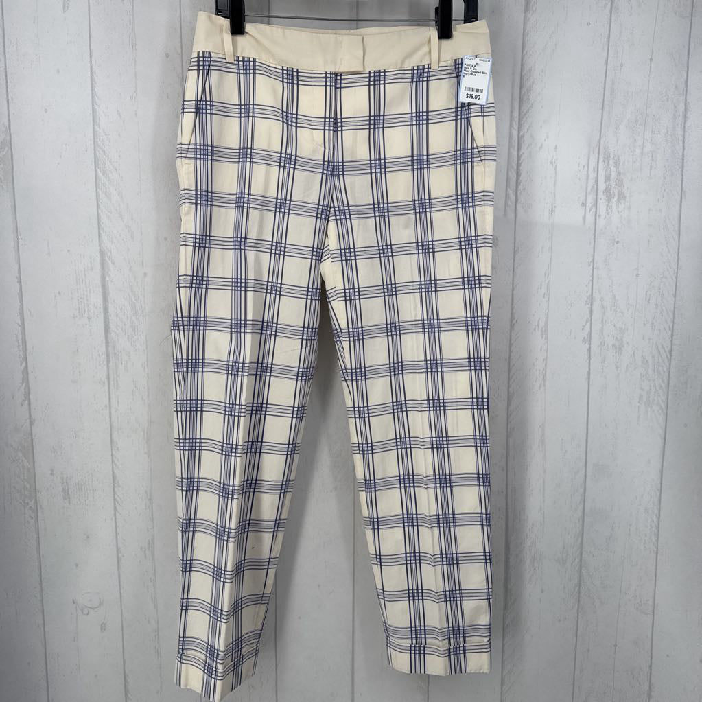 Plaid Cropped Slim Pants