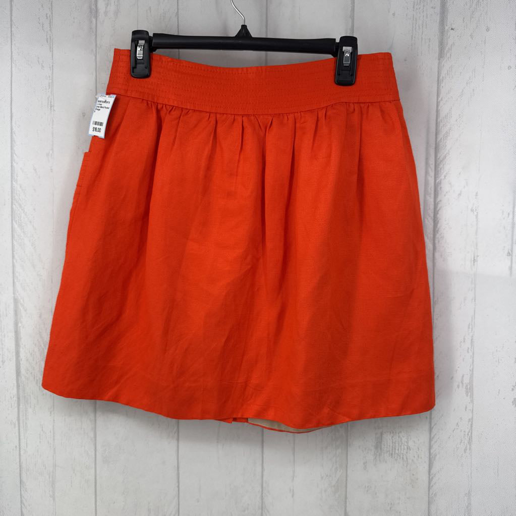 Linen Blend Pocket Skirt