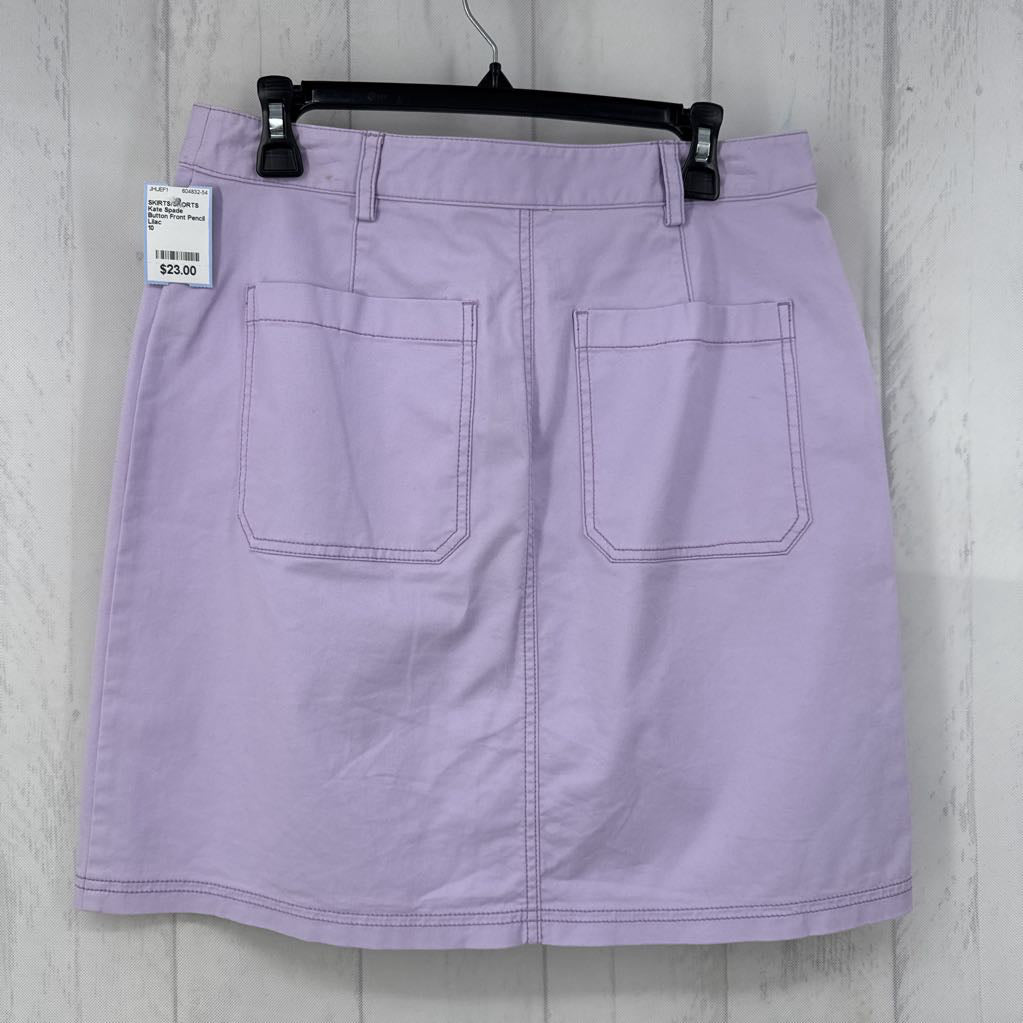 Button Front Pencil Skirt