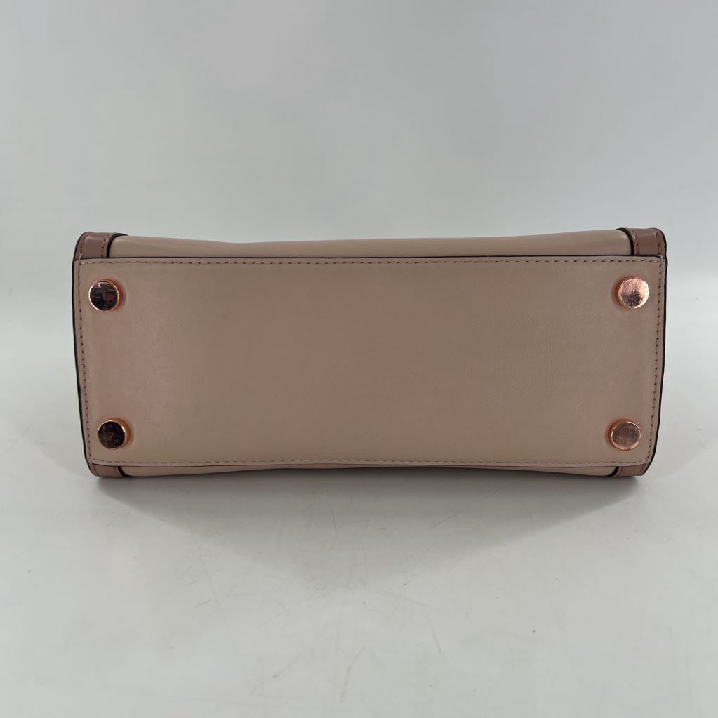 top handle push lock closure satchel