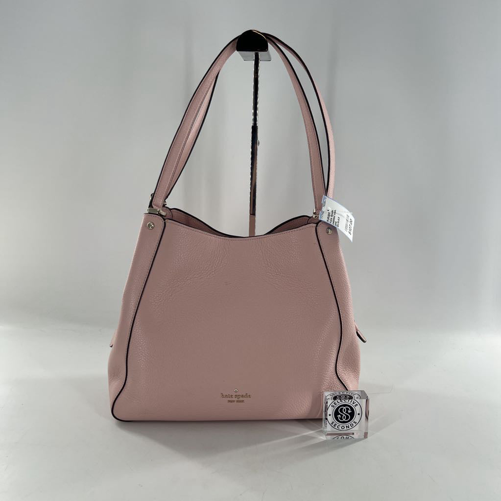 pebbled triple compartment satchel