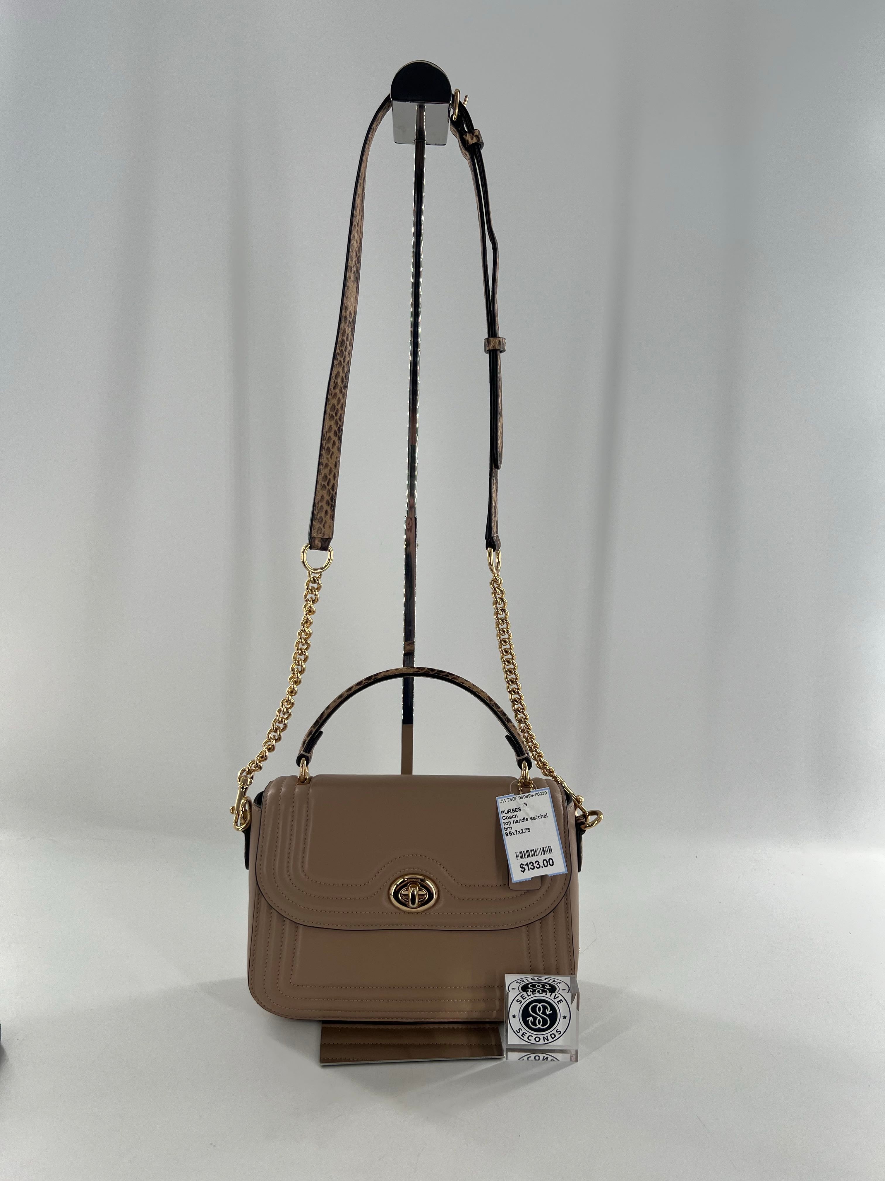 top handle satchel w/ border quilting