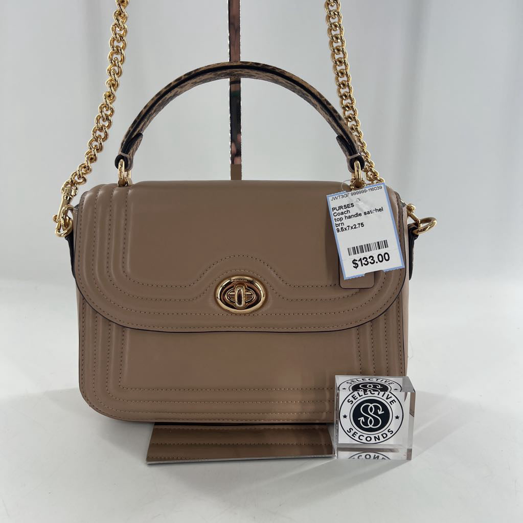 top handle satchel w/ border quilting