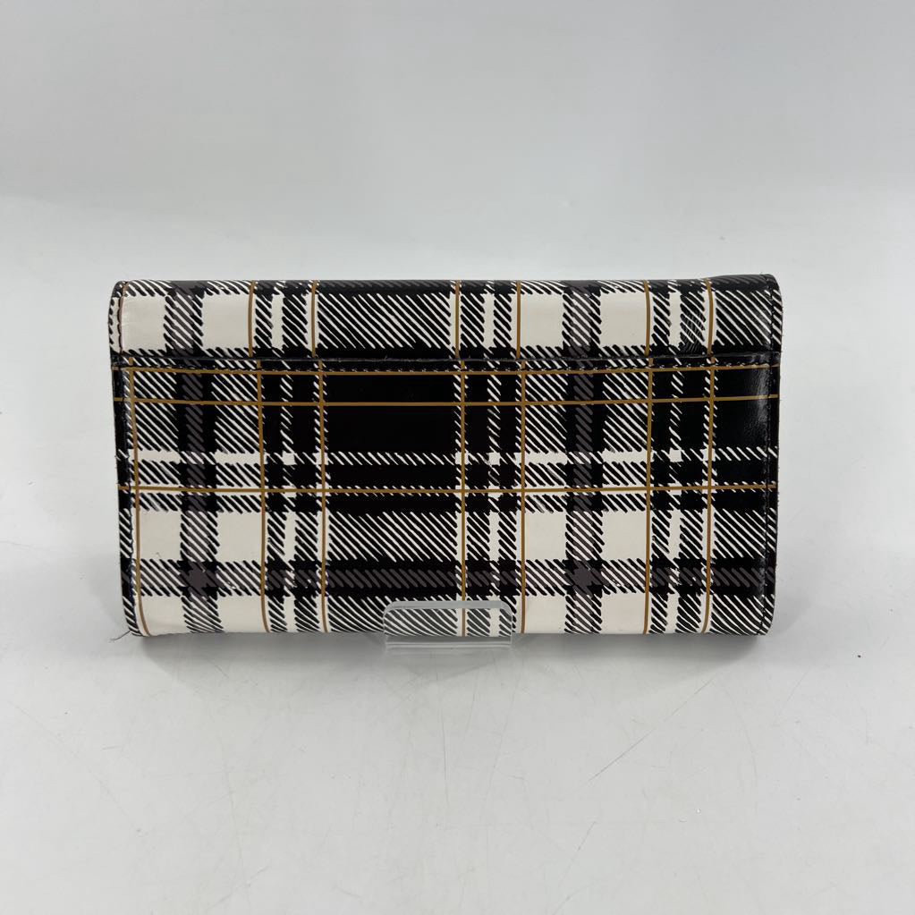 plaid print tri-fold wallet