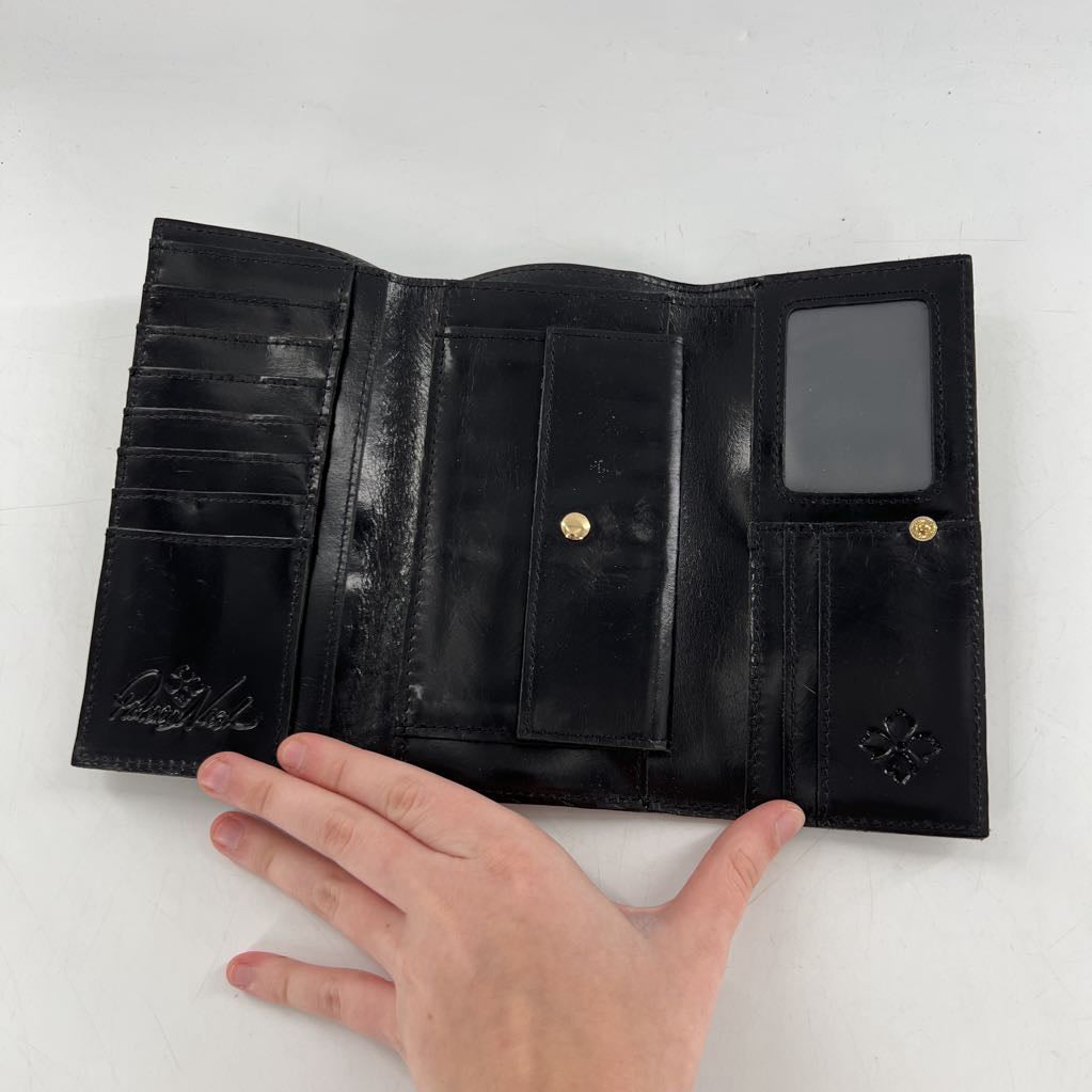 plaid print tri-fold wallet