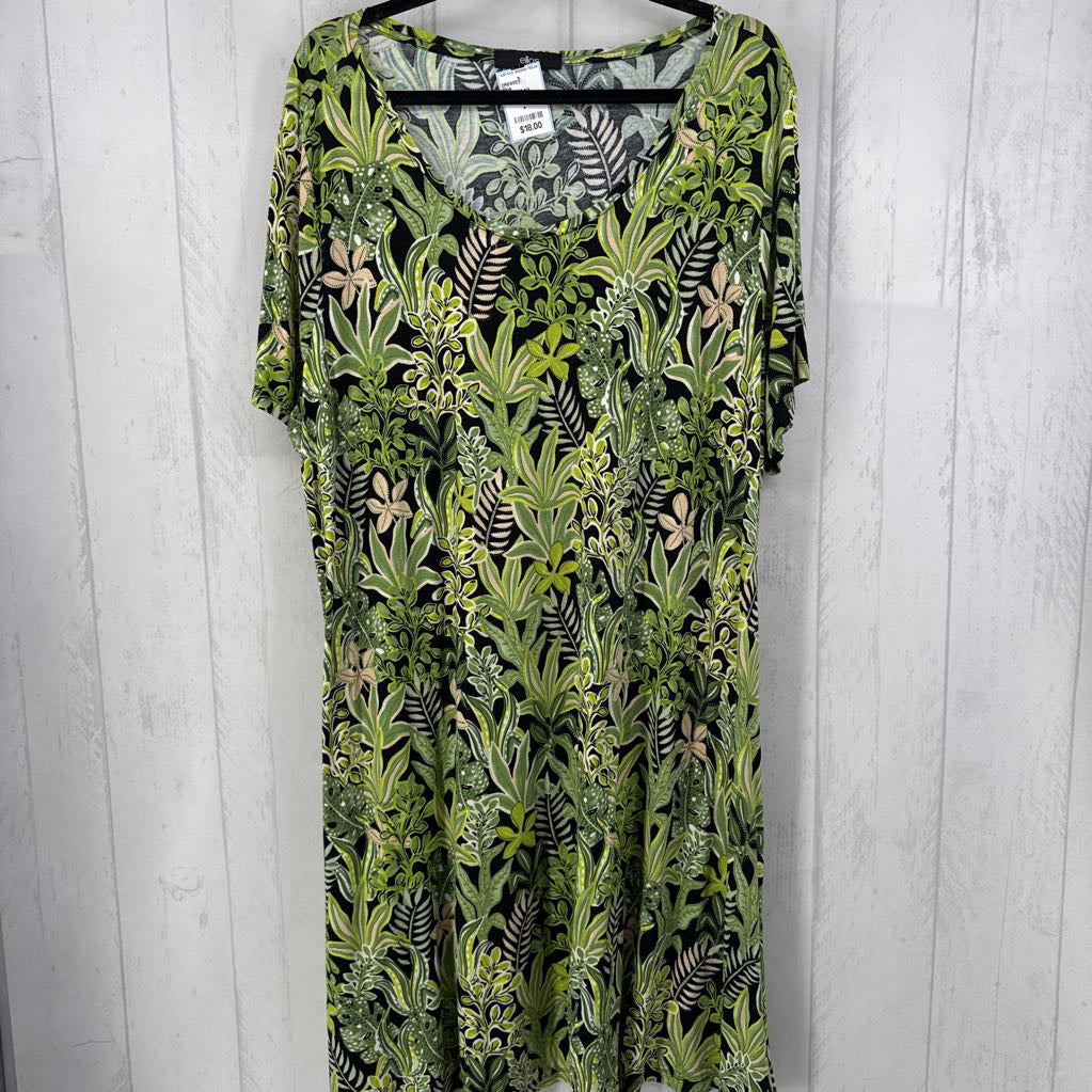 Leaf Print s/s Dress