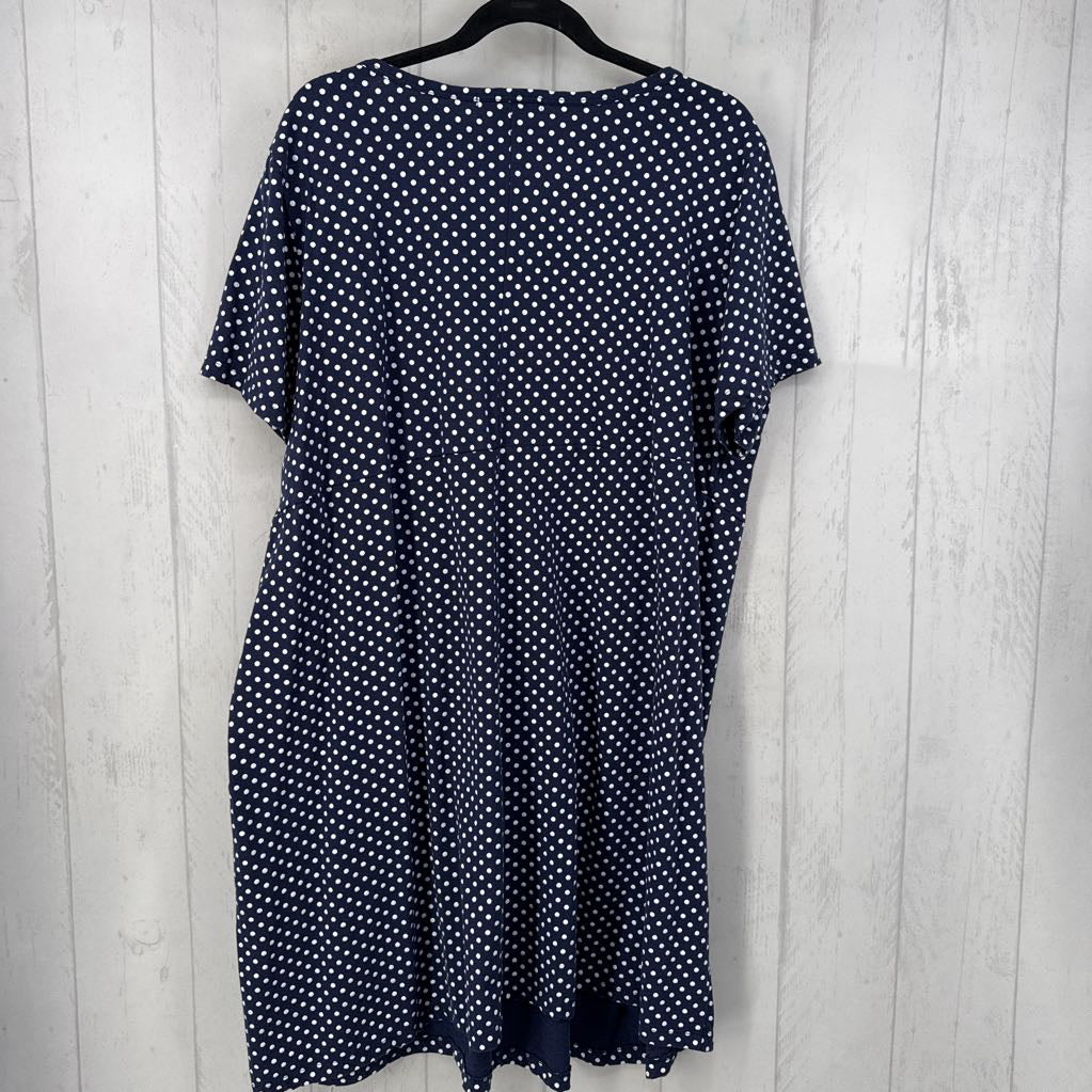 Polka Dot Front Ruching s/s Dress
