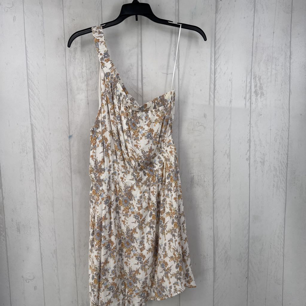 M flower print one shoulder dress