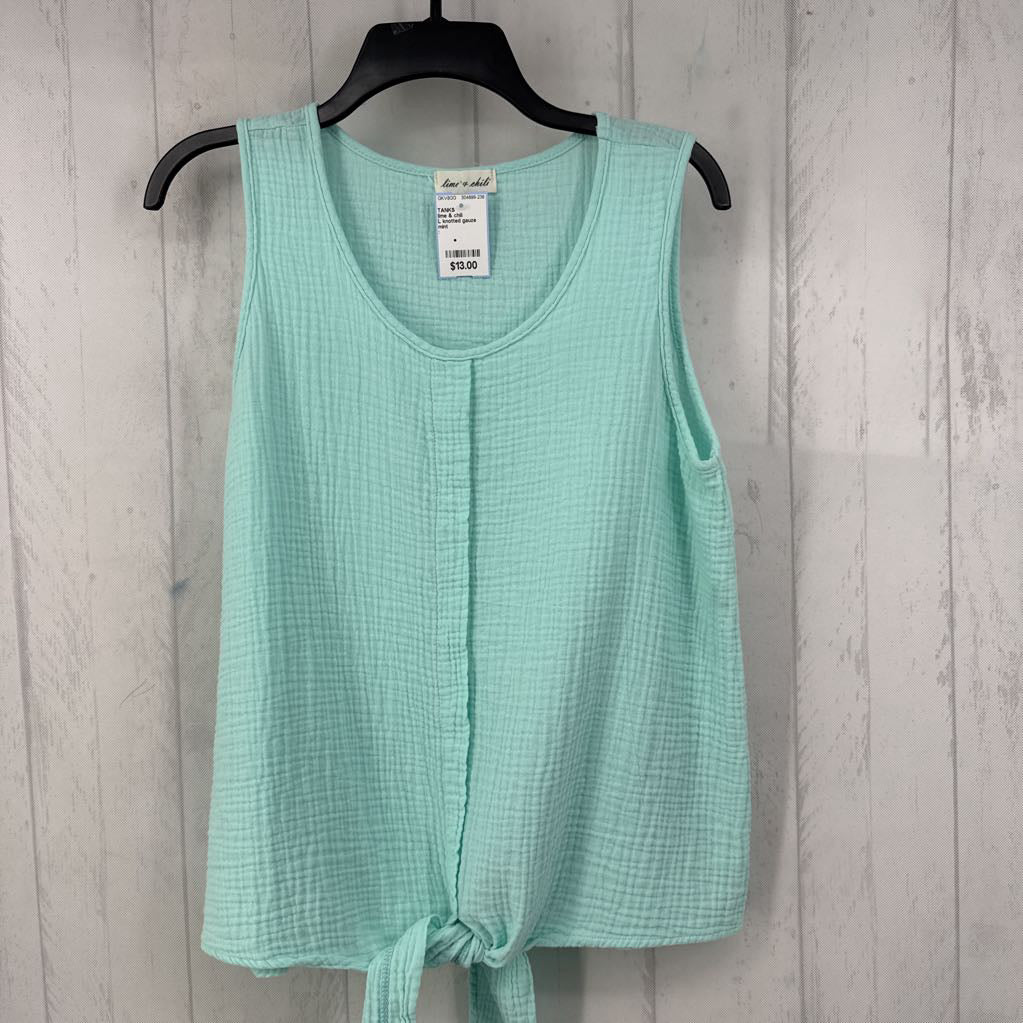 L knotted gauze tank