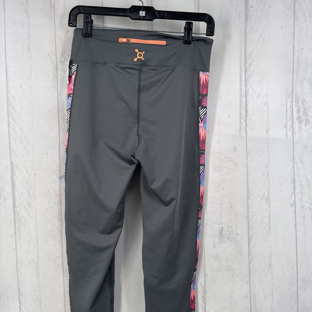 M tropical print stripe leggings