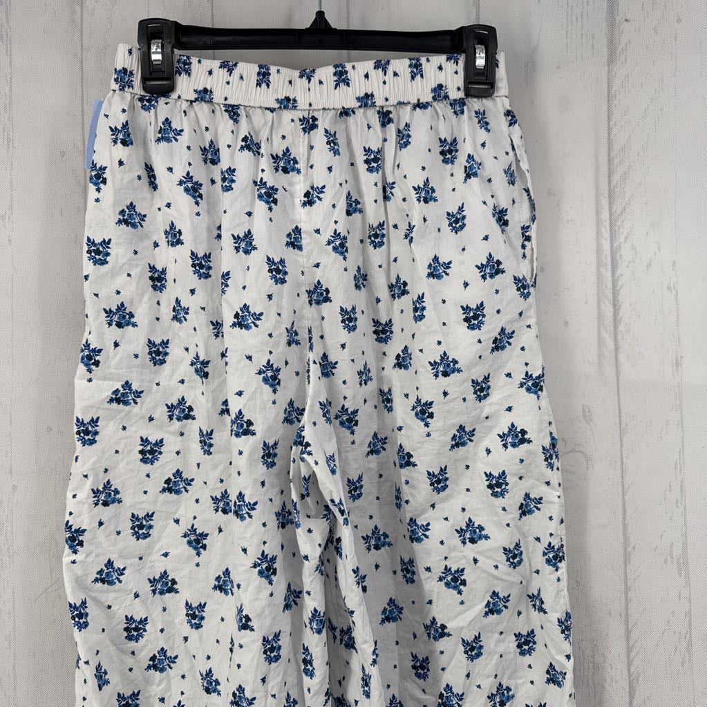 Floral Print Elastic Waist Pants