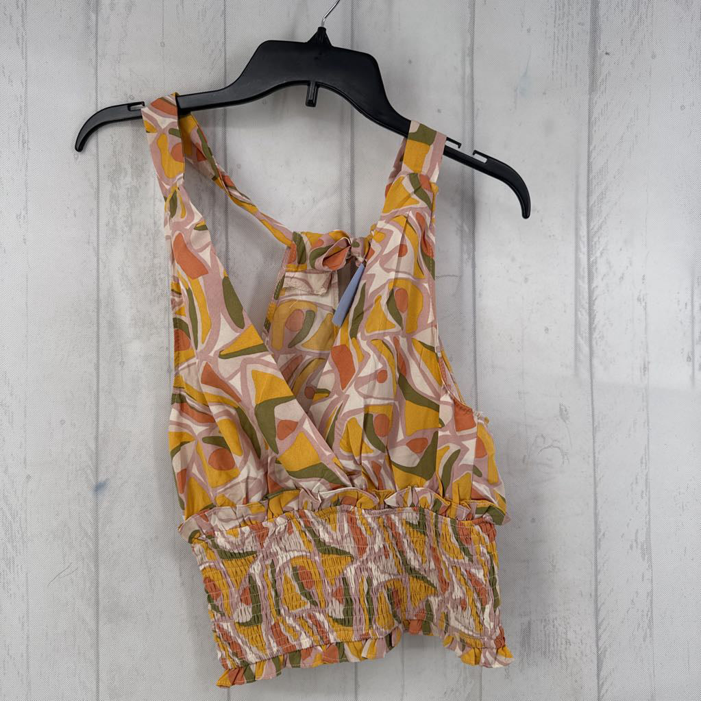 Retro Patterned Halter Top