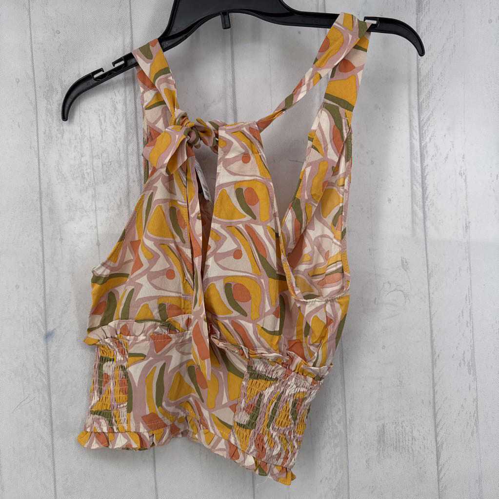 Retro Patterned Halter Top