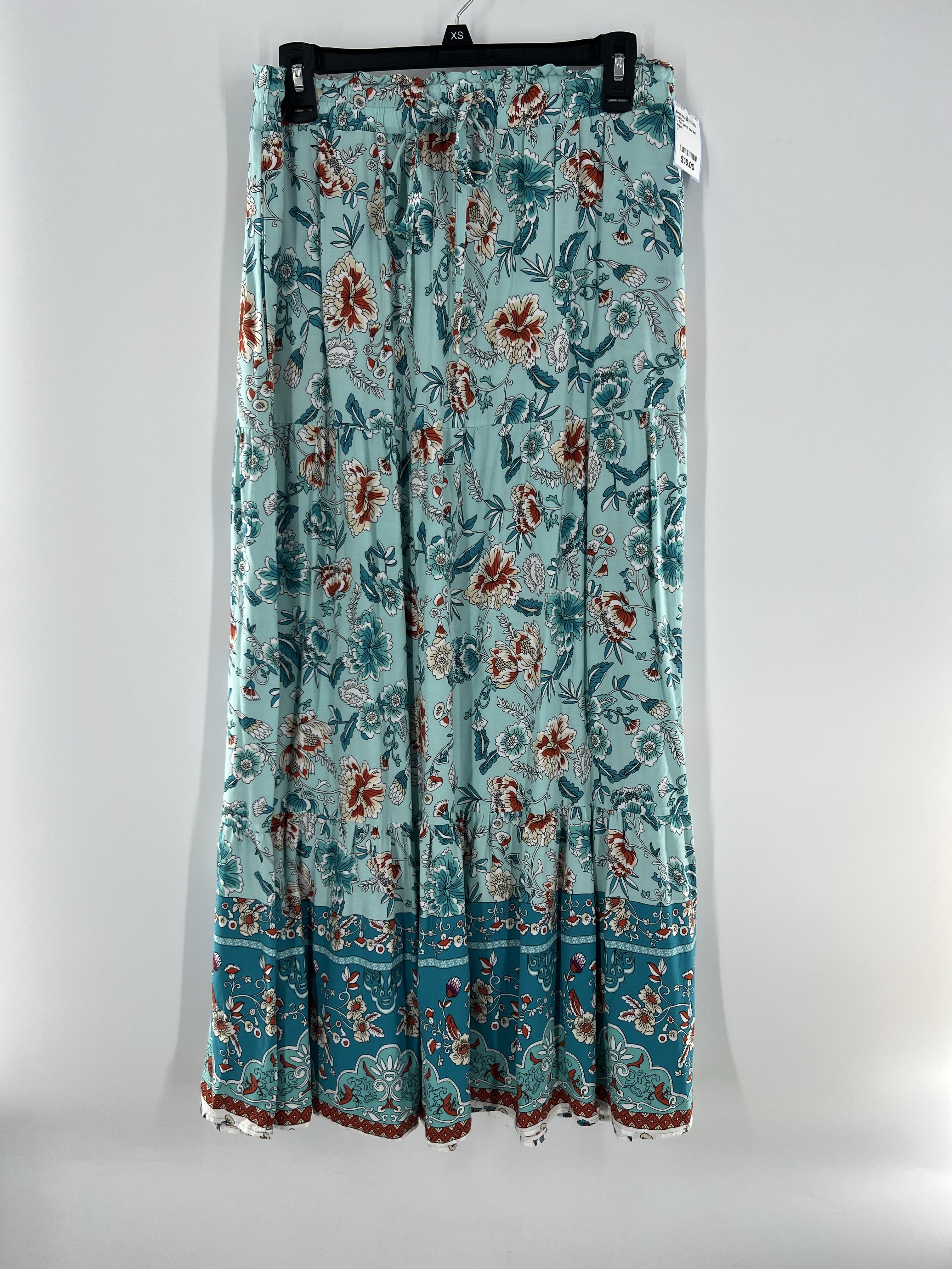 L flo print tiered skirt