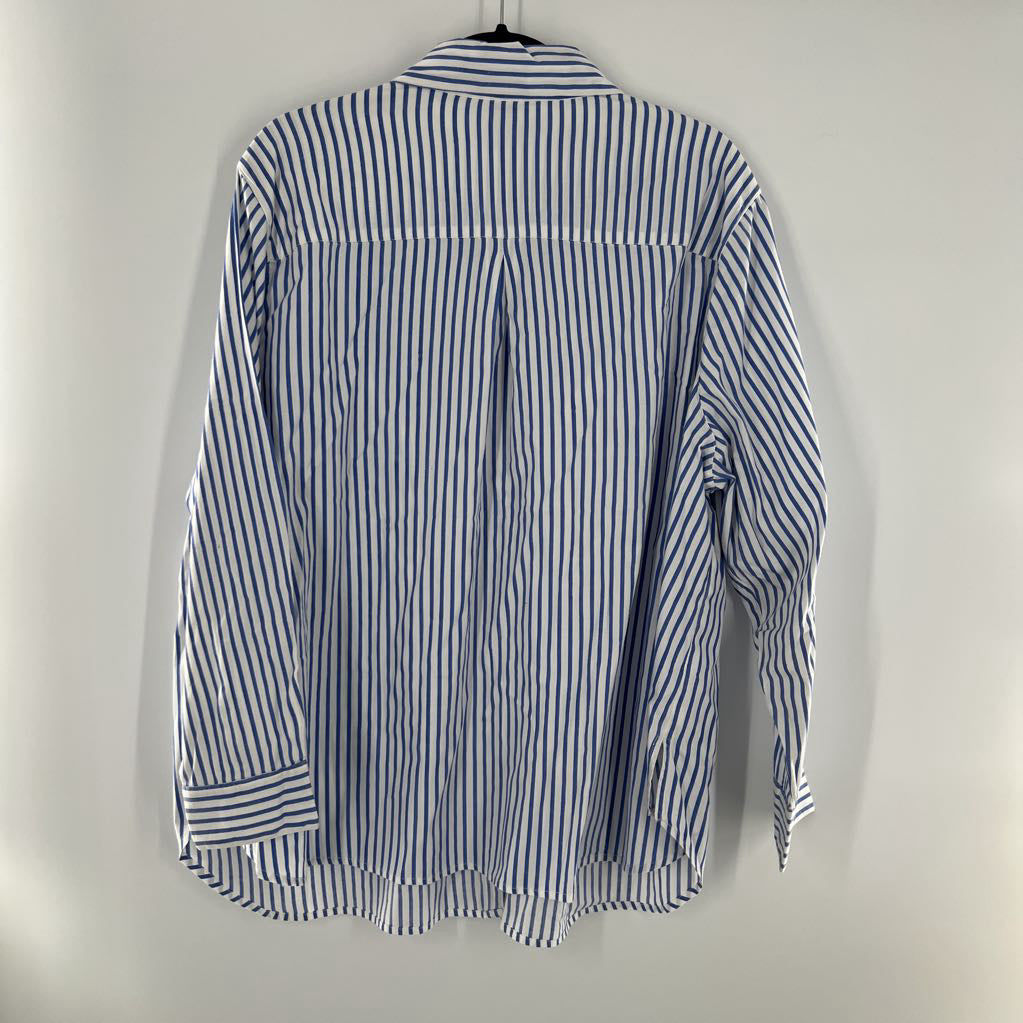 2X striped button down l/s top