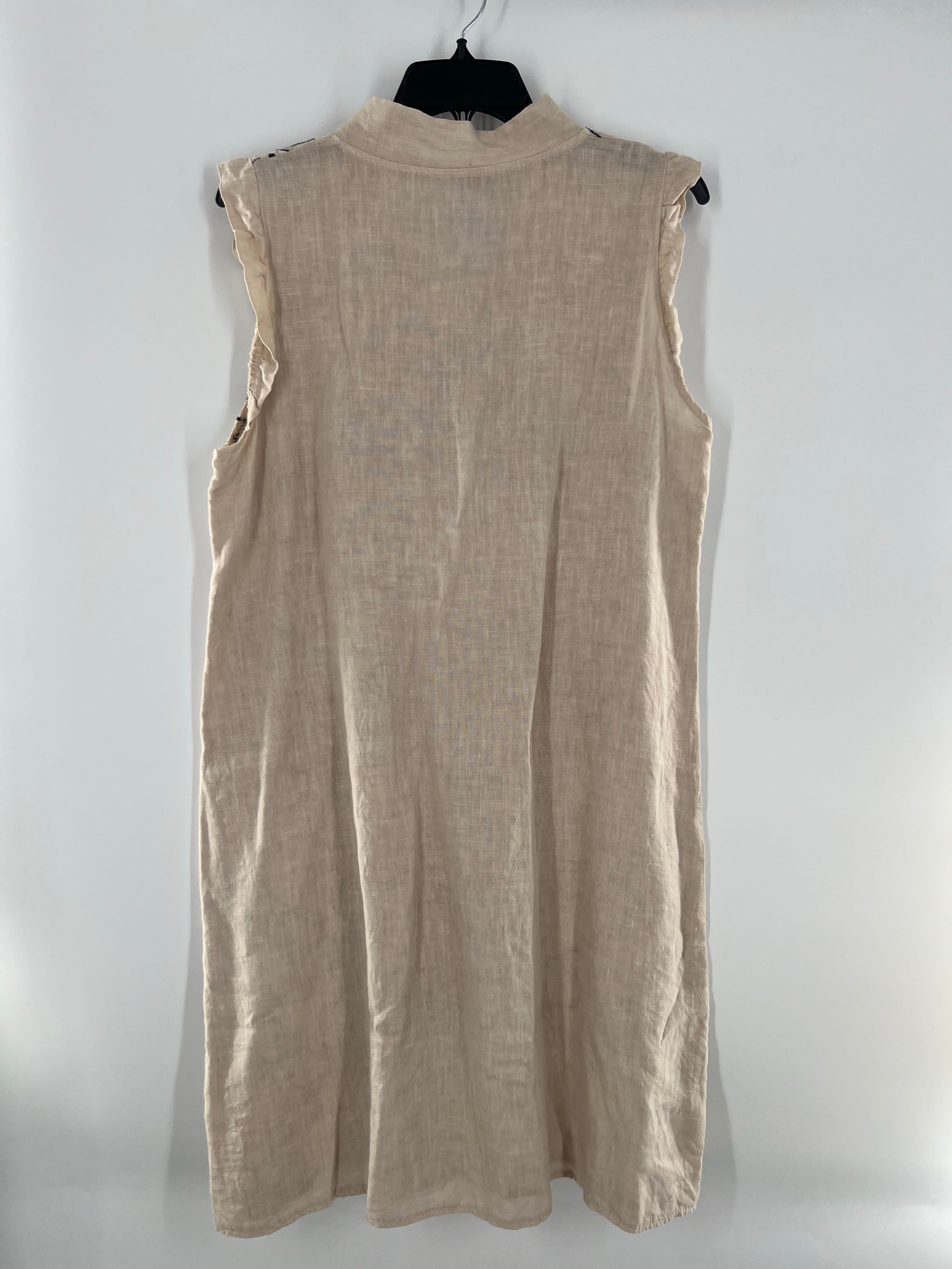 XL embroidered floral bow front slvls dress