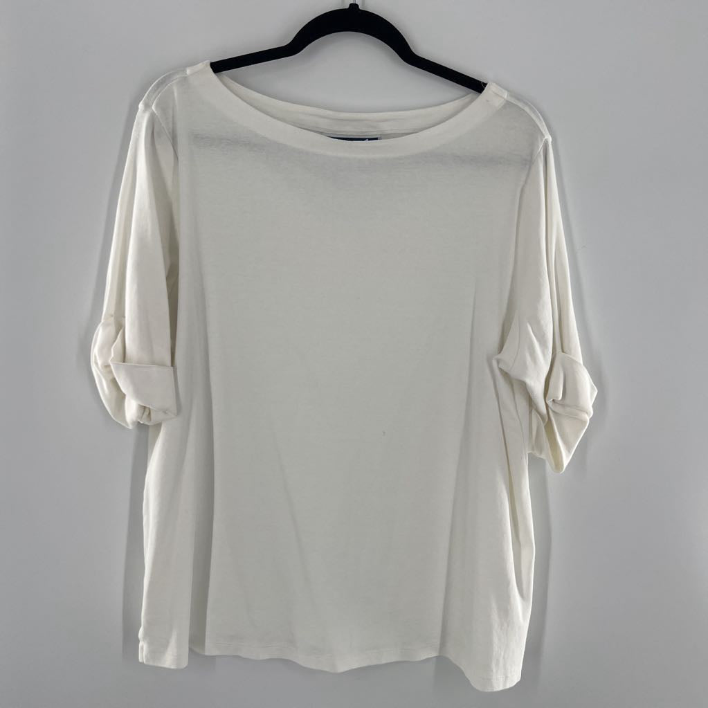 1X bateau neck elbow slv tee