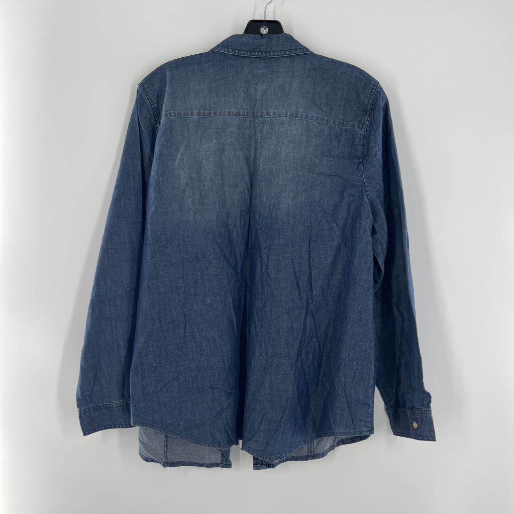 R79 L button down l/s denim top