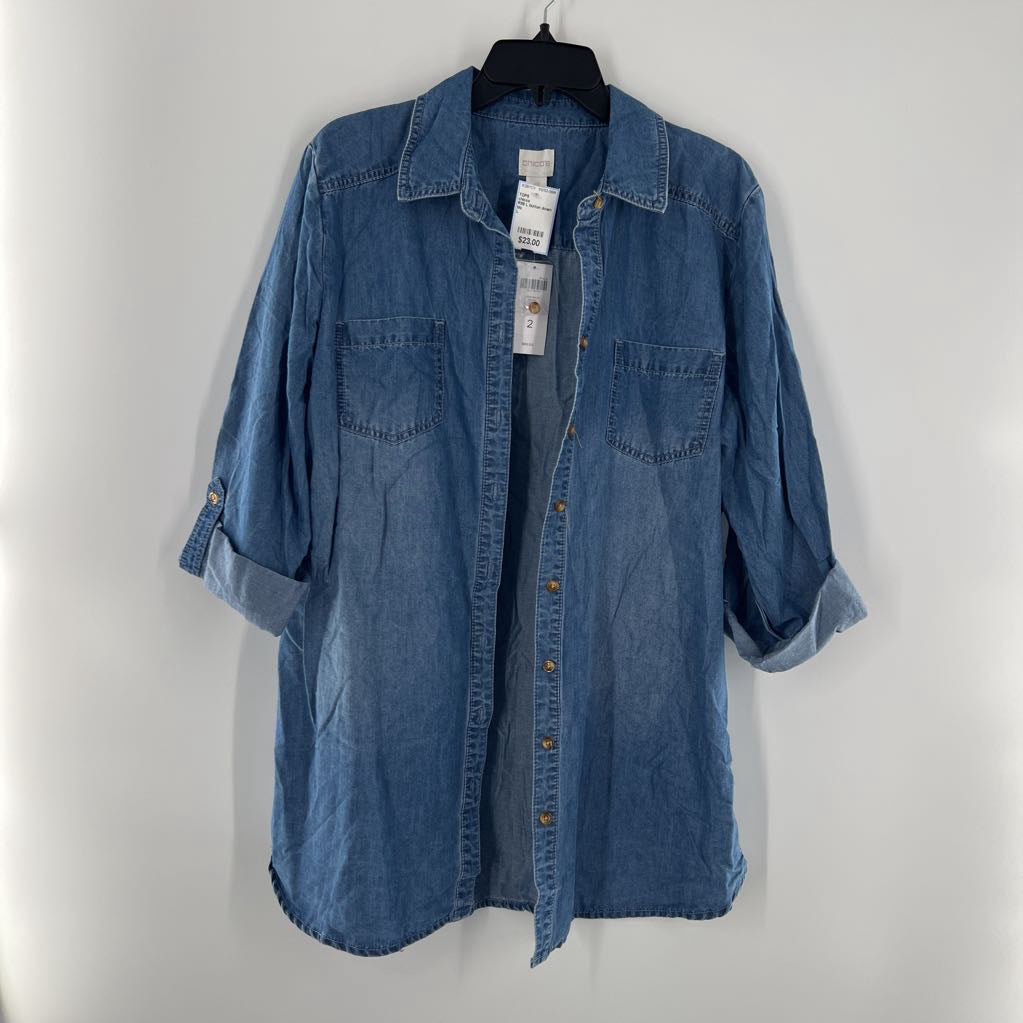 R89 L button down l/s denim top