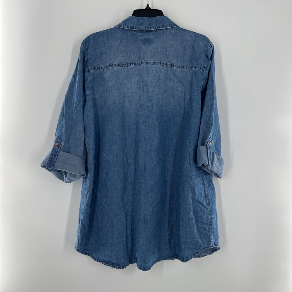 R89 L button down l/s denim top