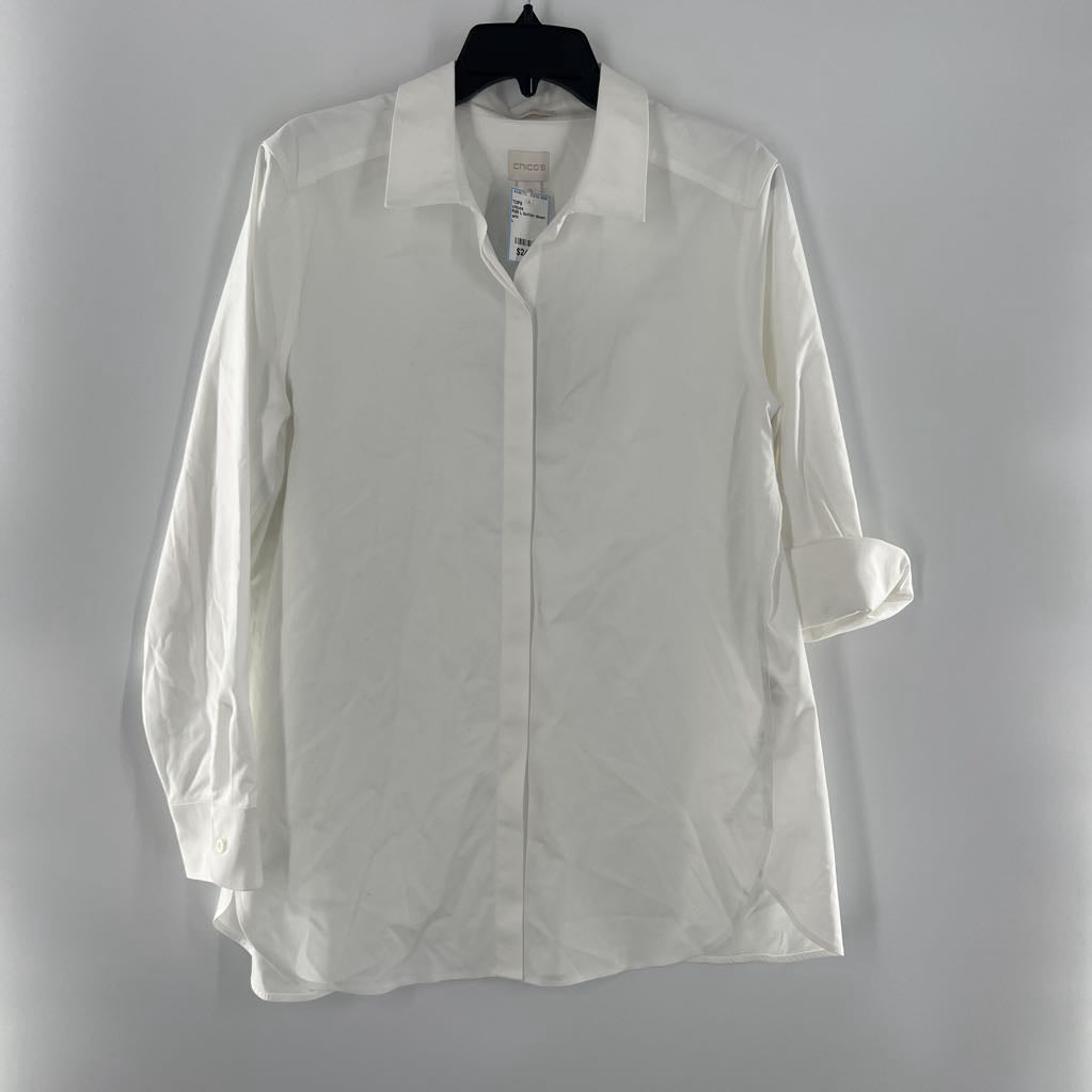 R85 L button down cuffed slv top