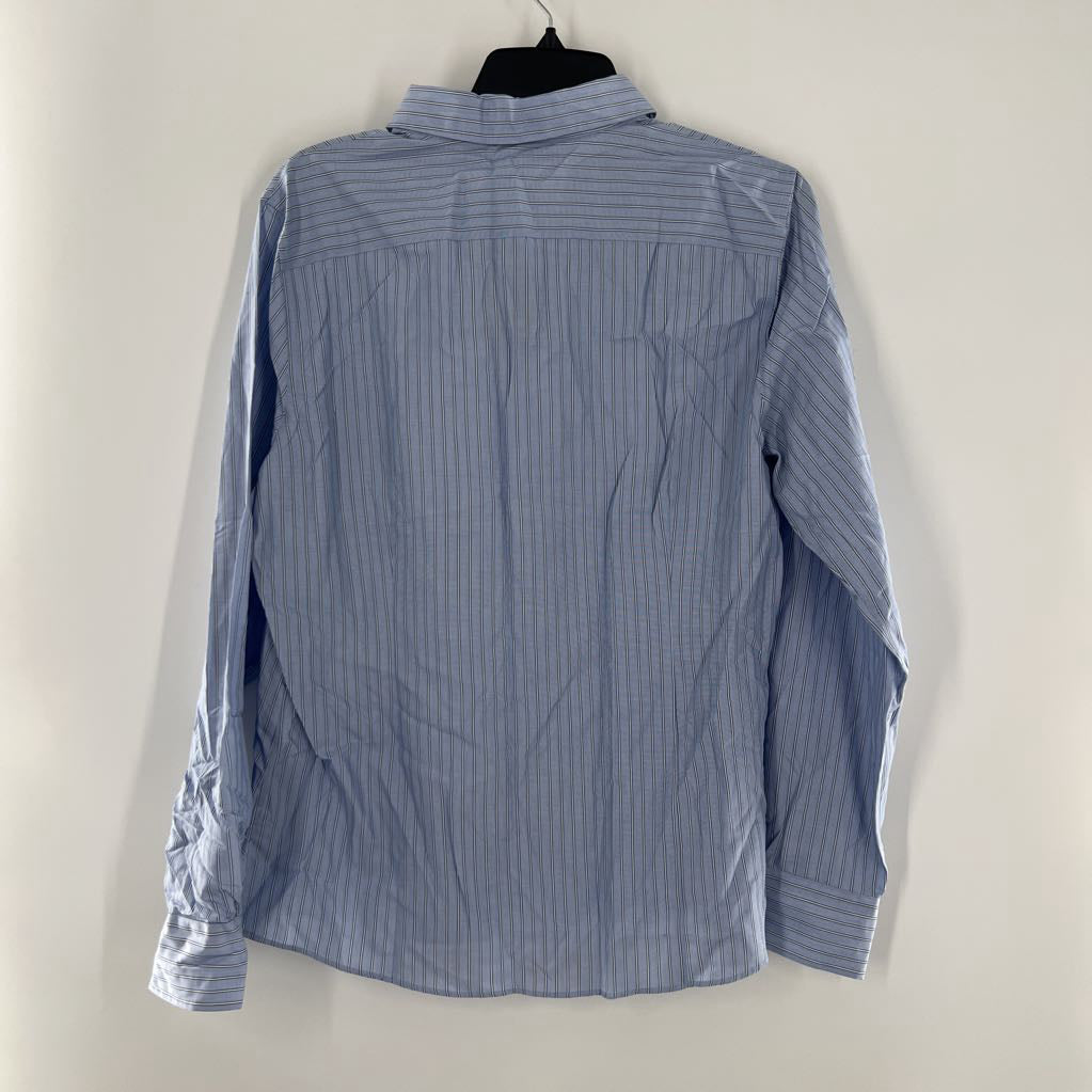 R5014 striped button down l/s top