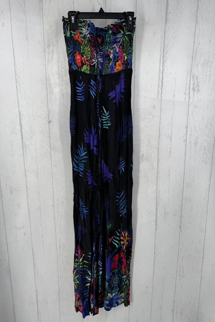 R96 S smocked tropical print halter jumper