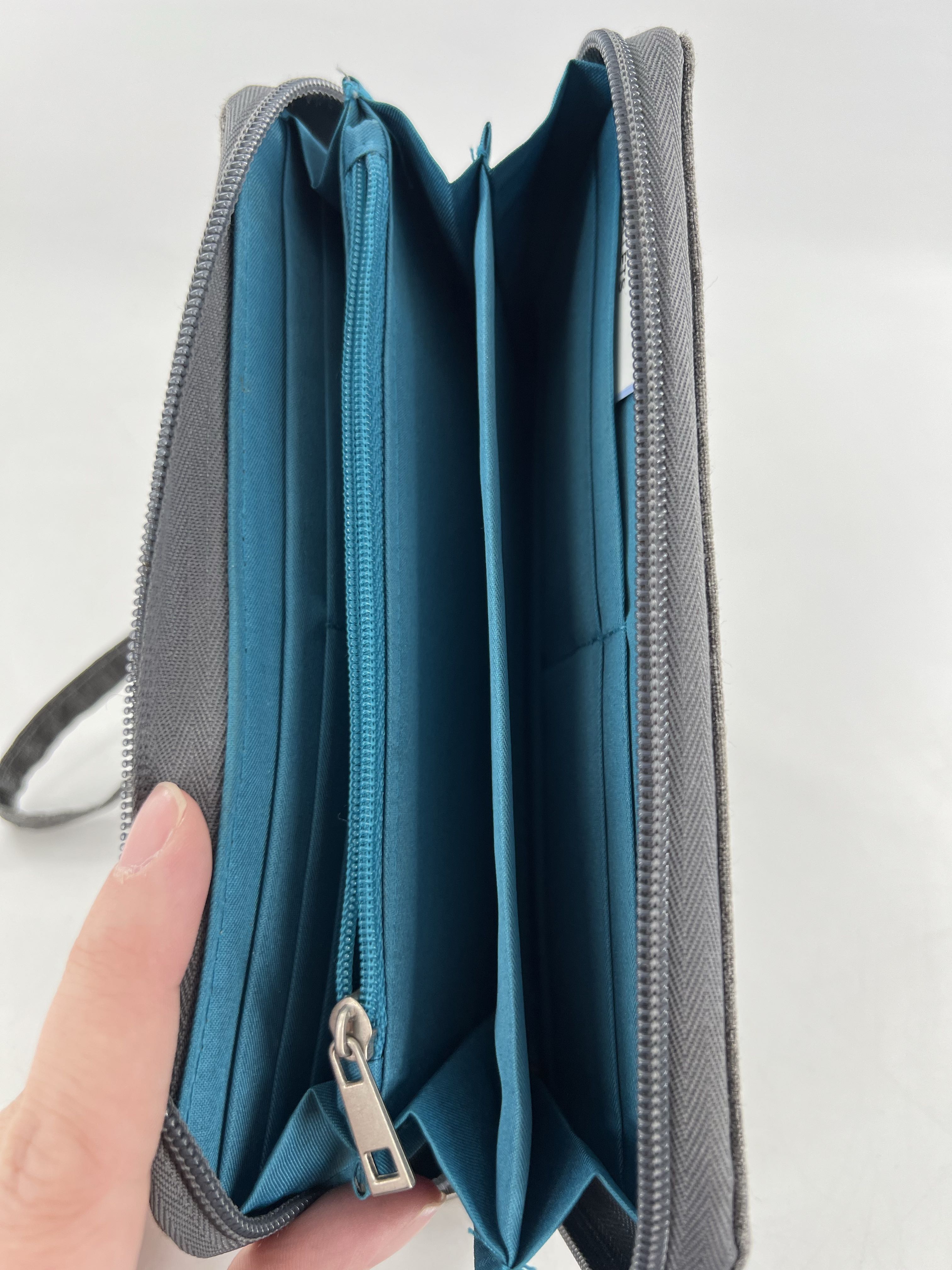 zip around wallet/wristlet w/ box