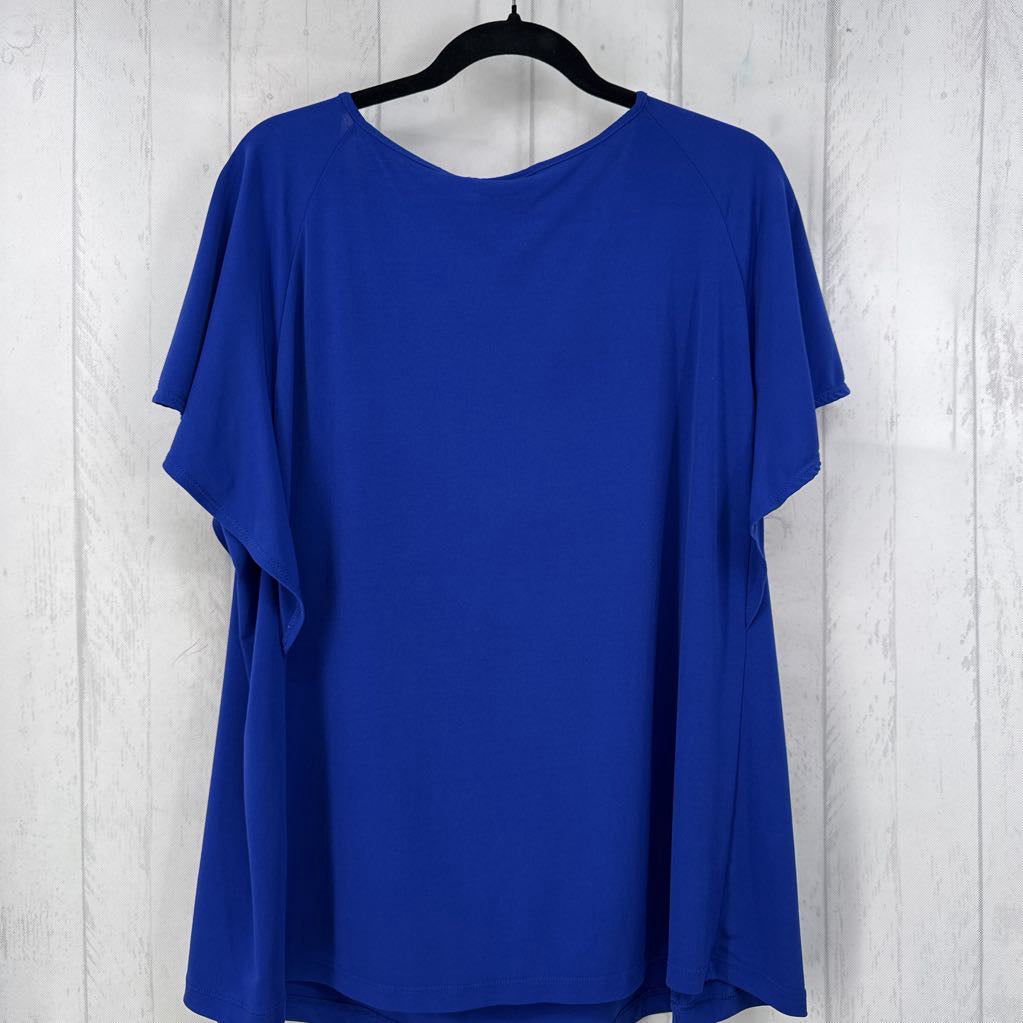 Silver Keyhole V-Neck Top