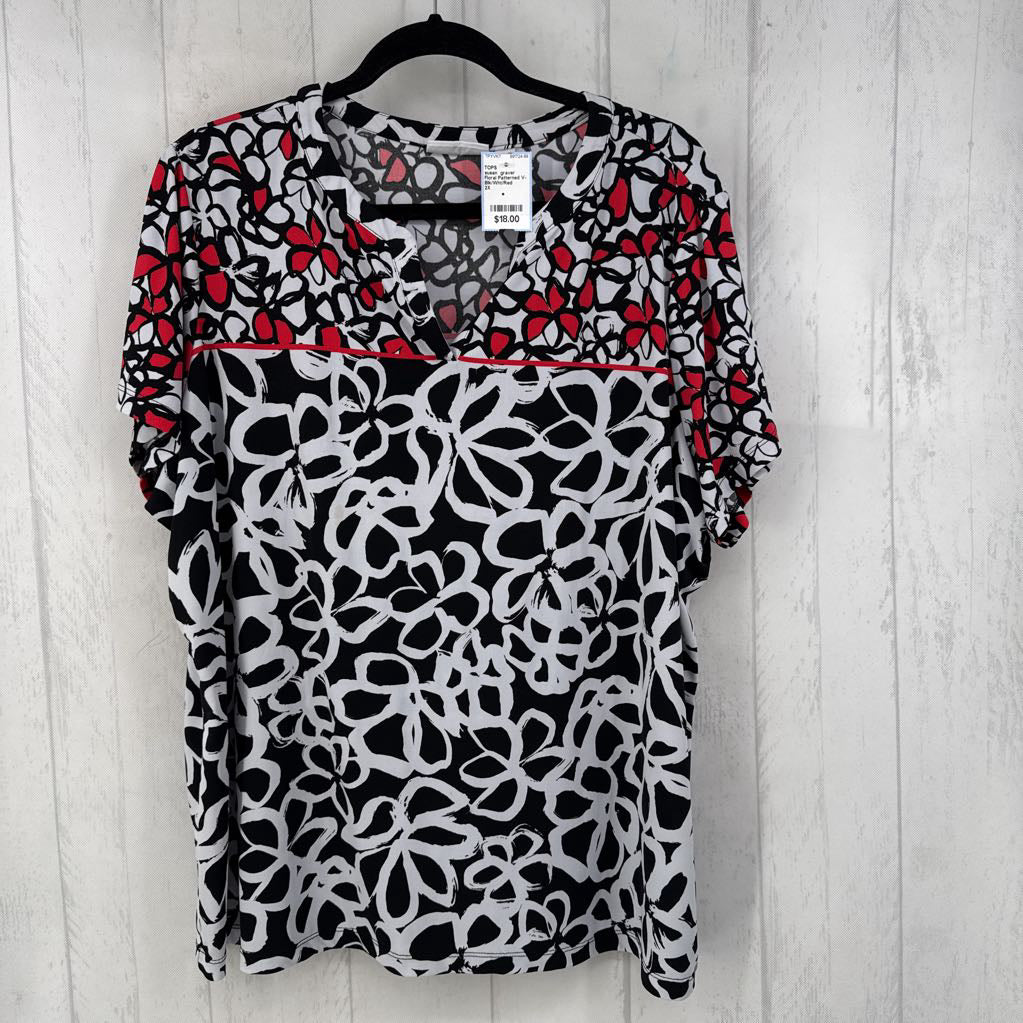 Floral Patterned V-NeckTop