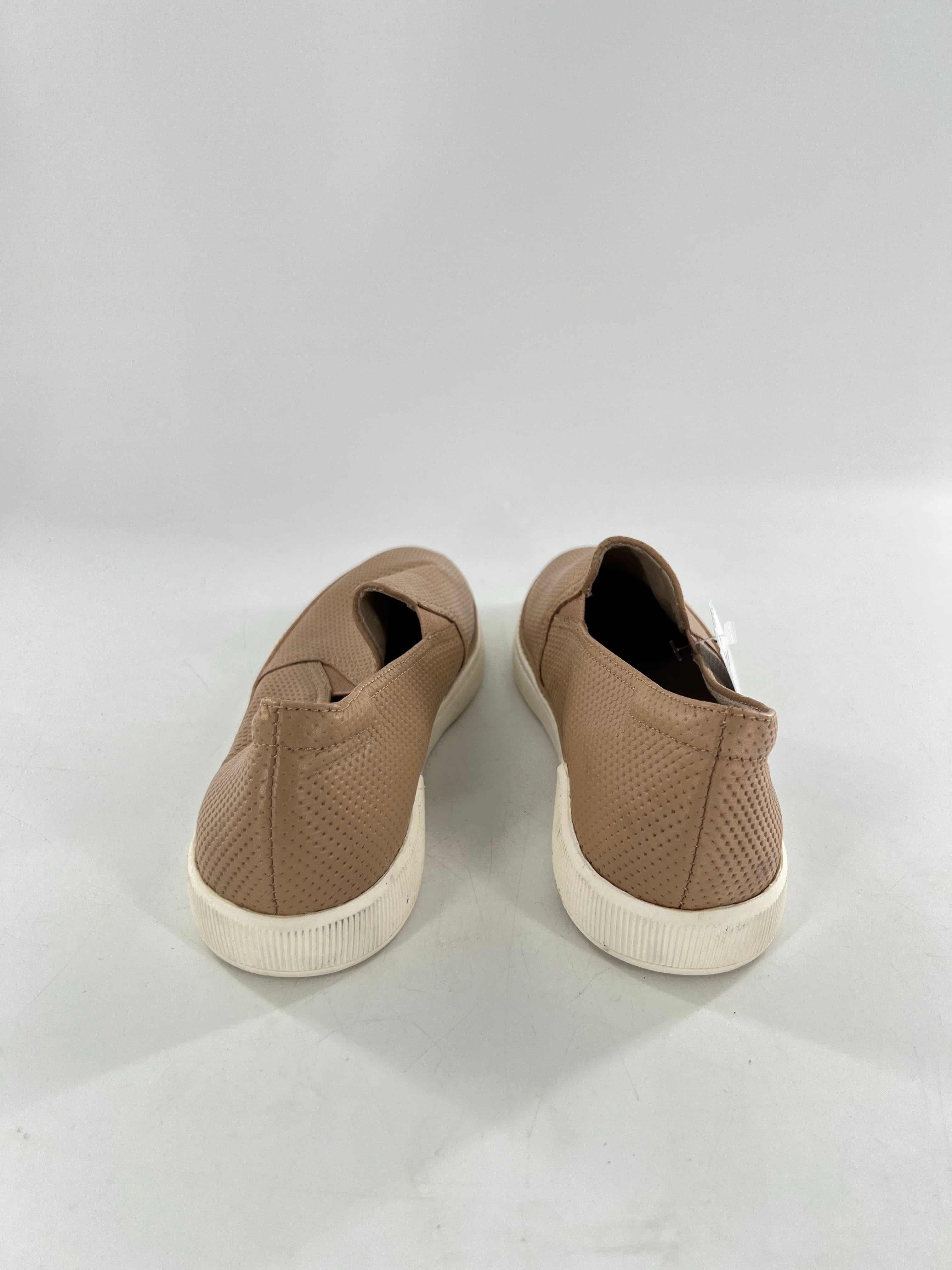 8.5 perforated leather slip-ons