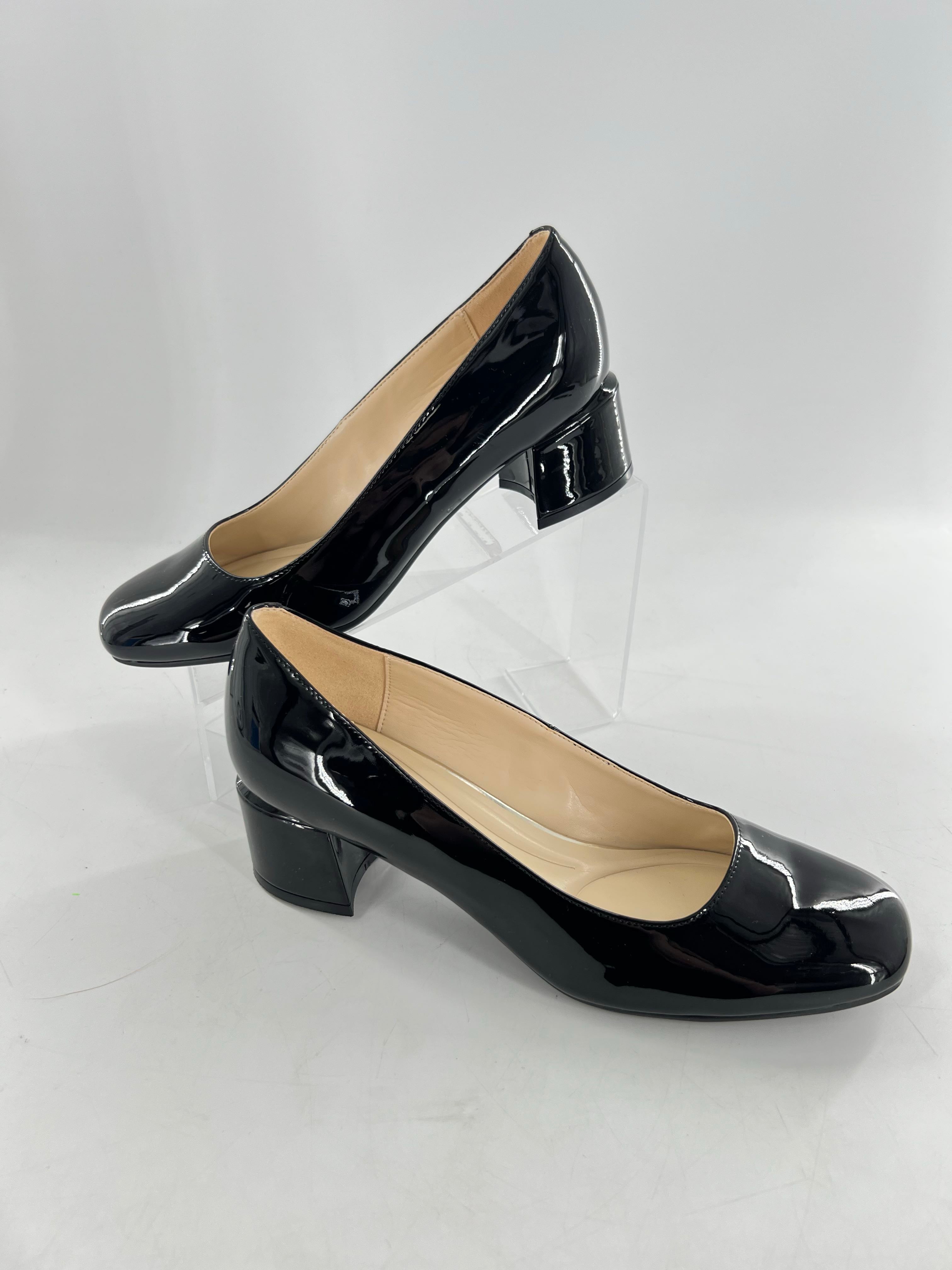 9 patent leather square toe pumps