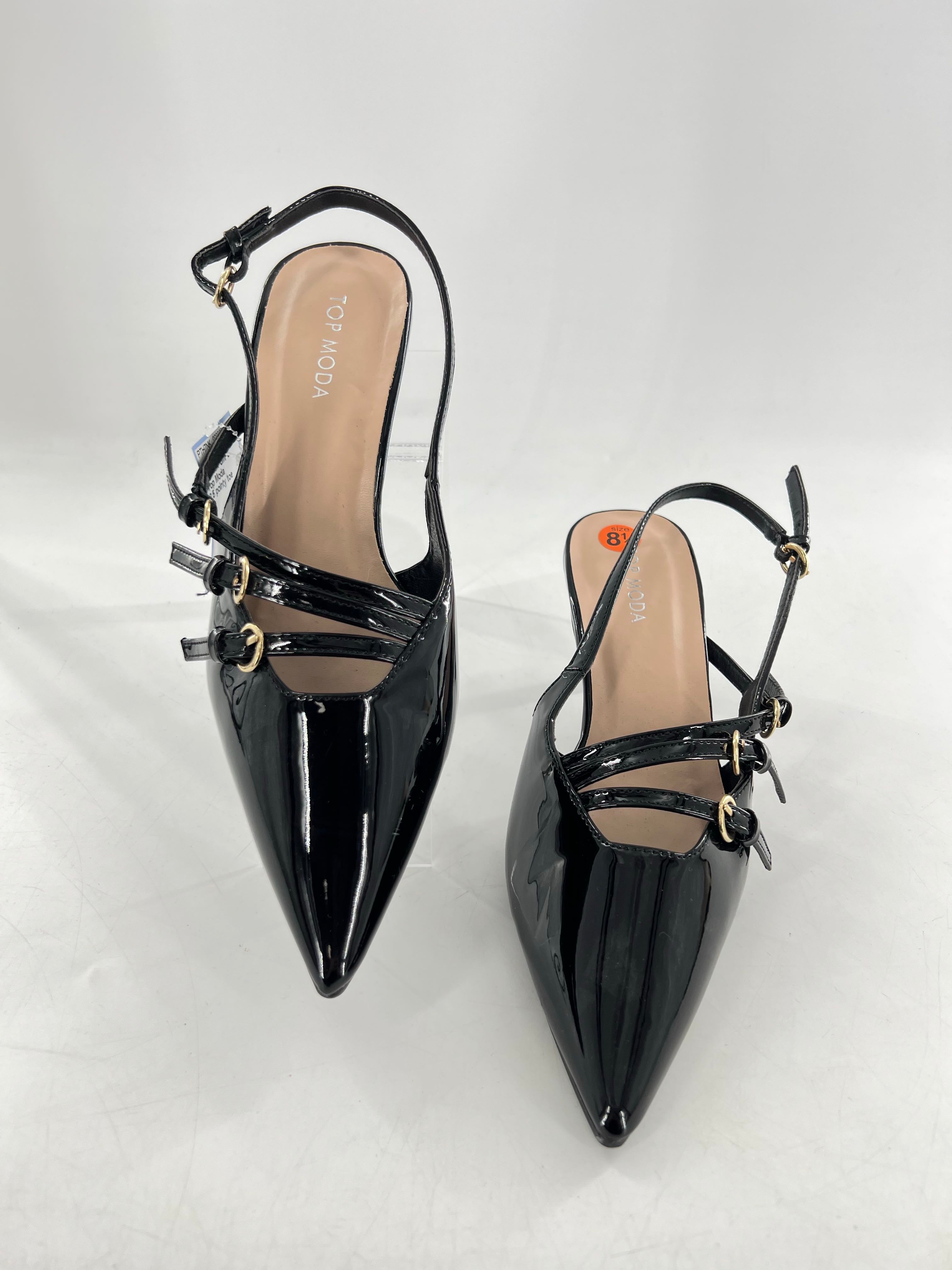 8.5 pointy toe kitten heel sling back pumps