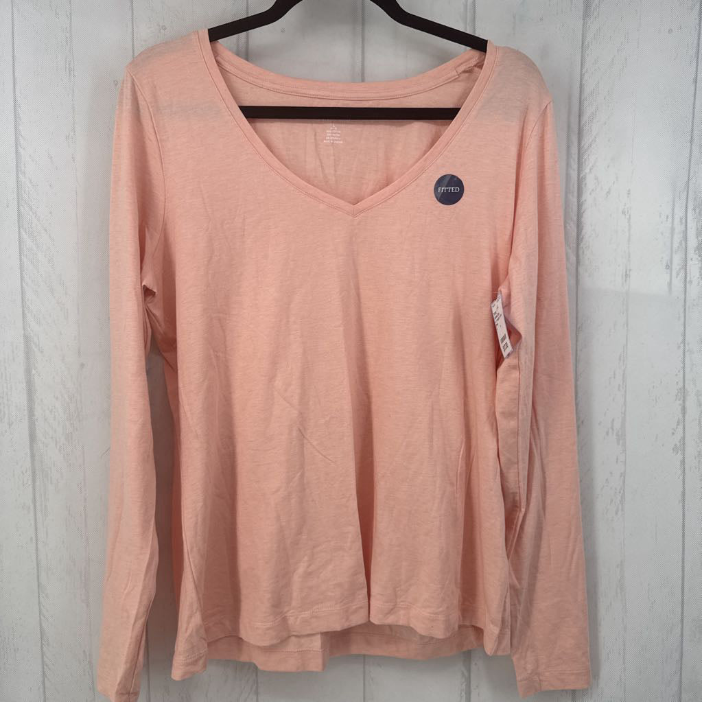 L v-neck l/s tee