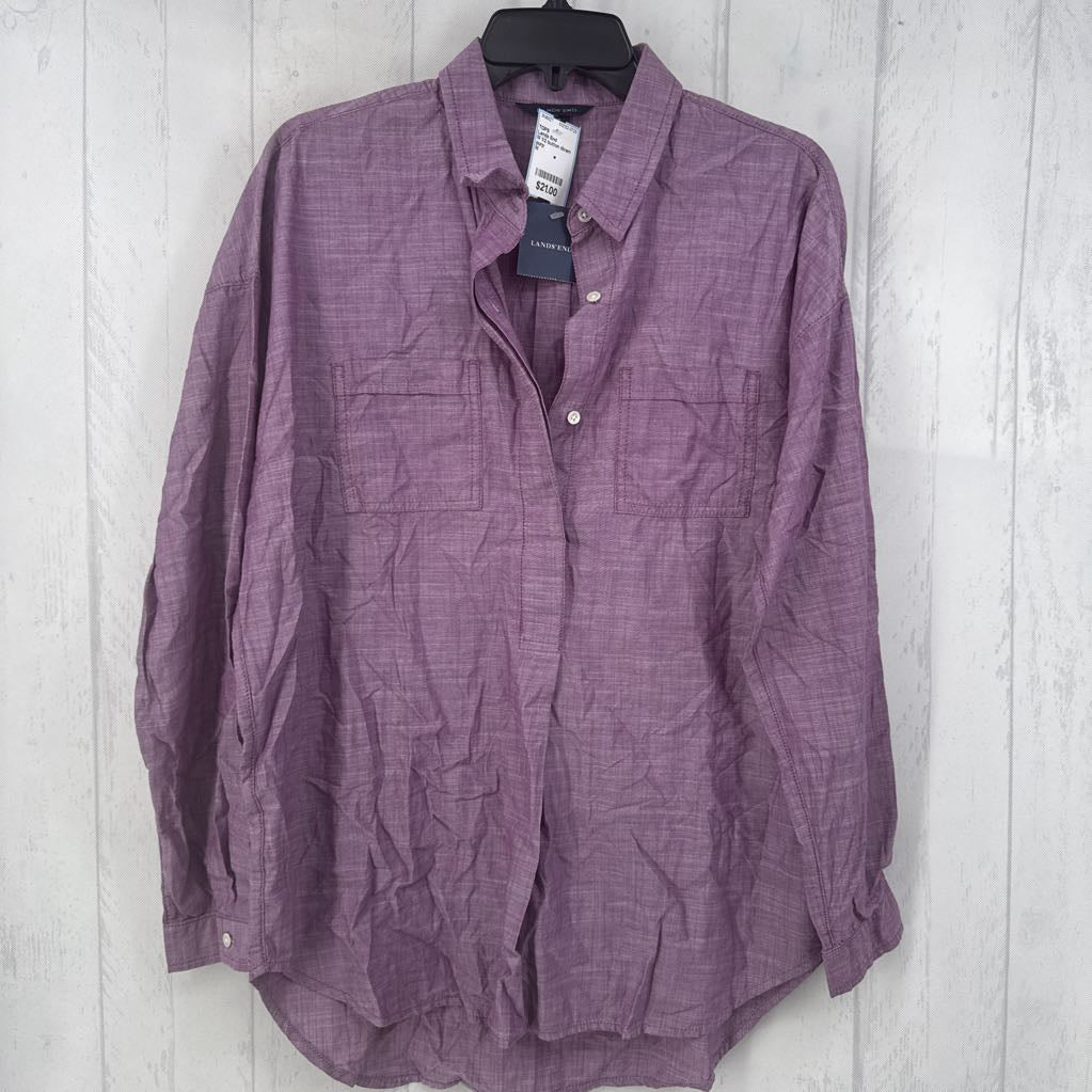 M 1/2 button down l/s top