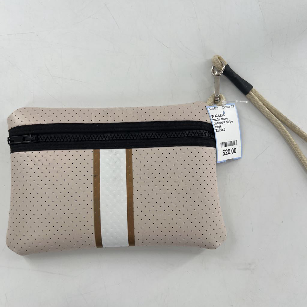 neoprene stripe wristlet