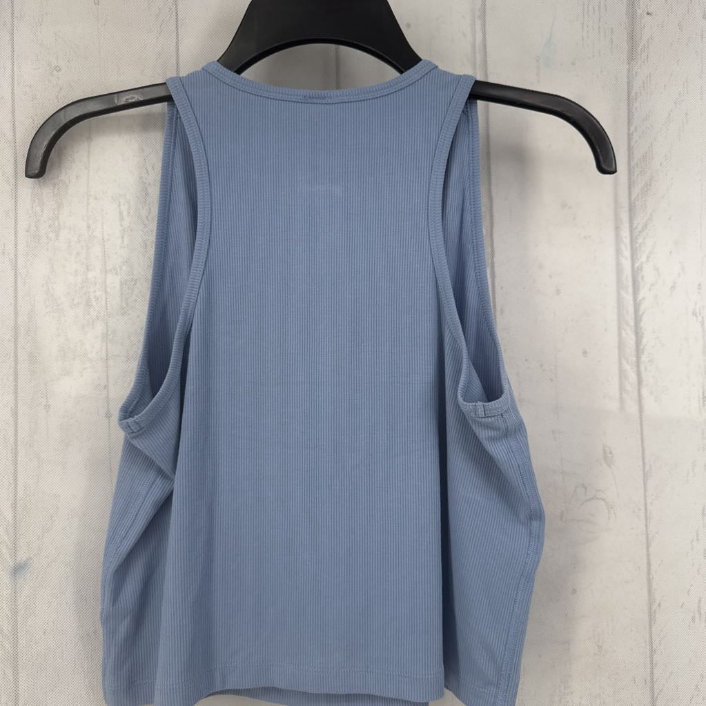 L quarter button down ribbed tank
