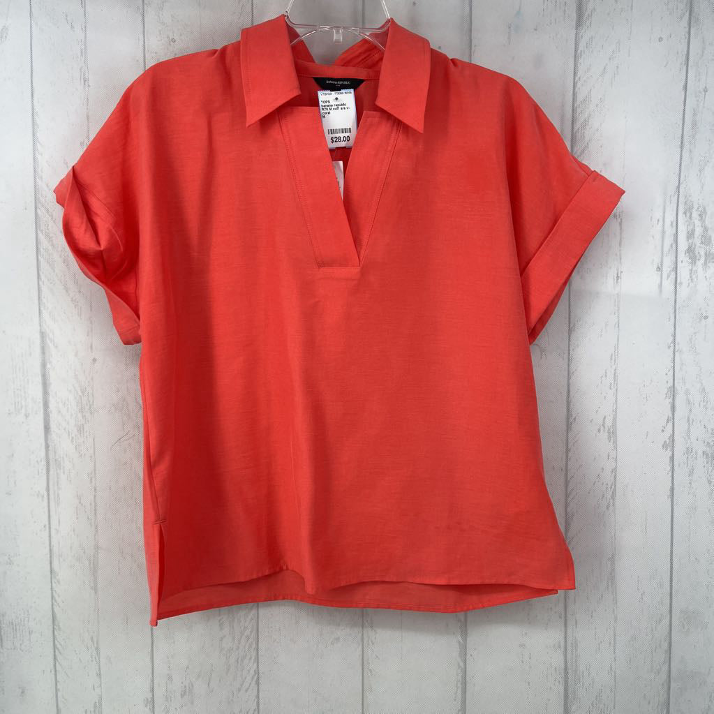 R70 M cuff s/s v-neck shirt
