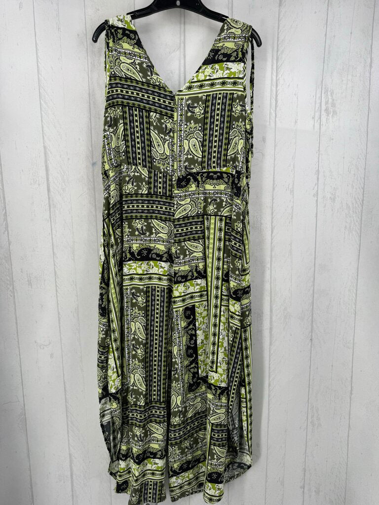 M paisley print v-neck slvls jumpsuit