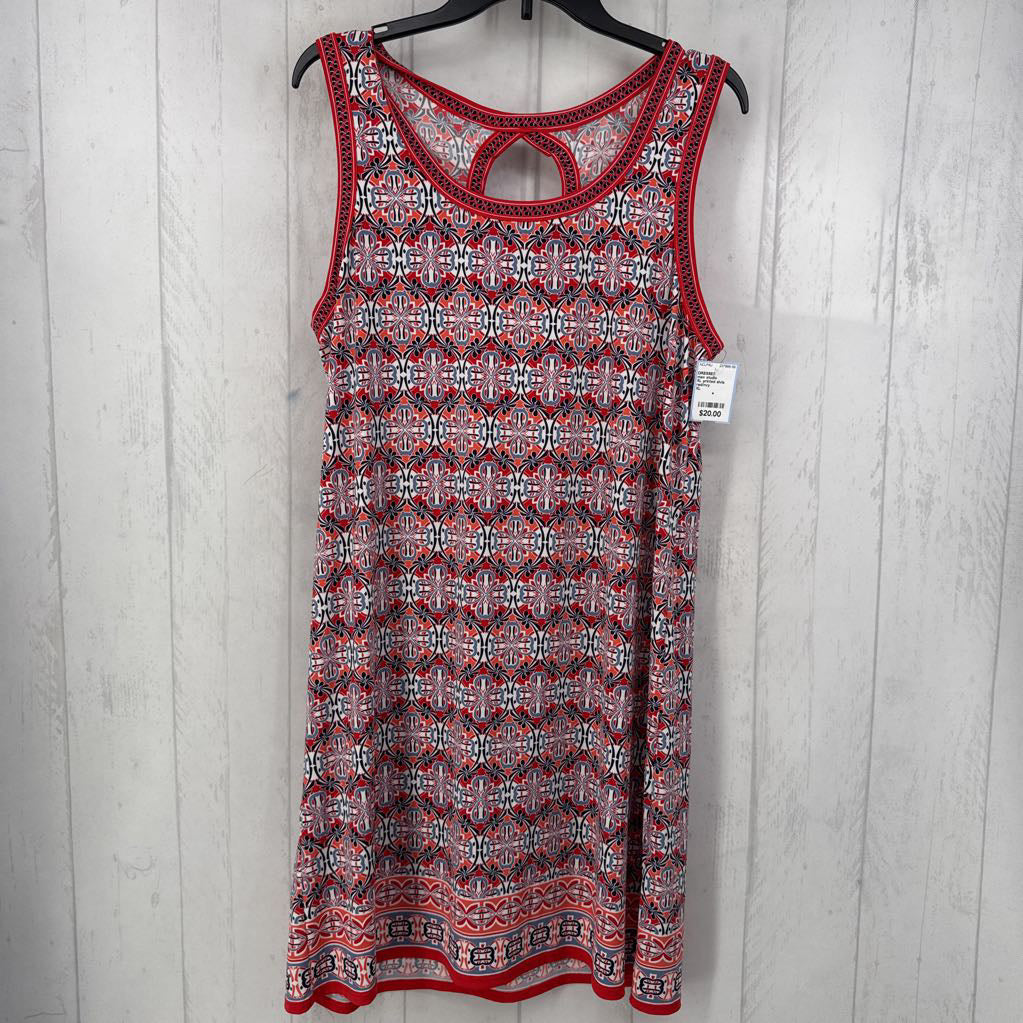 XL printed slvls shiftdress