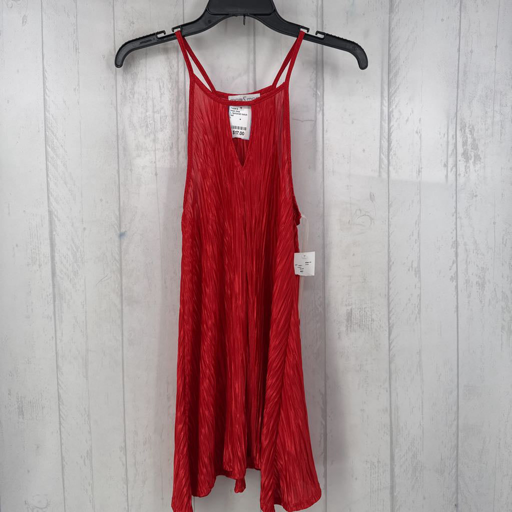 L textured notch neck tank