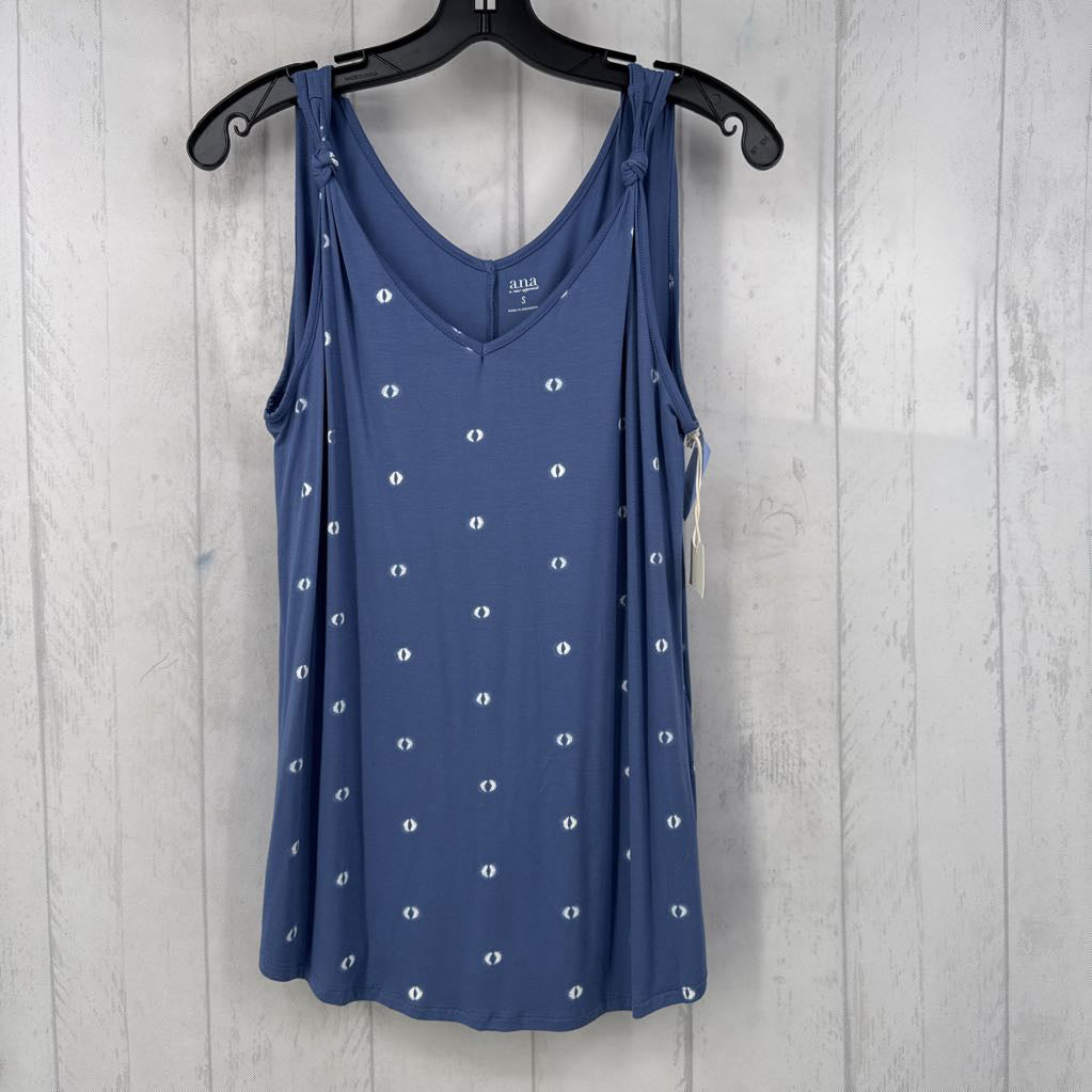 S printed v-neck tank