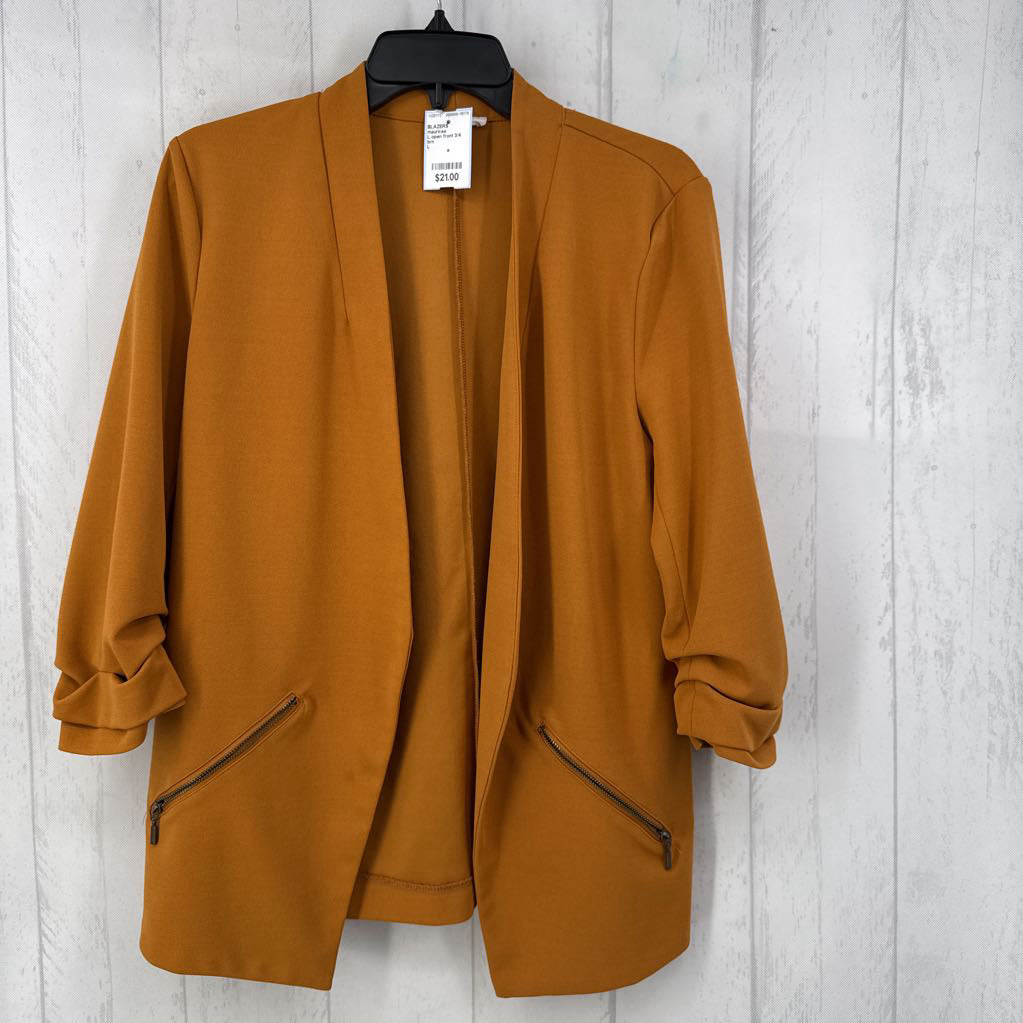 L open front 3/4 slv blazer